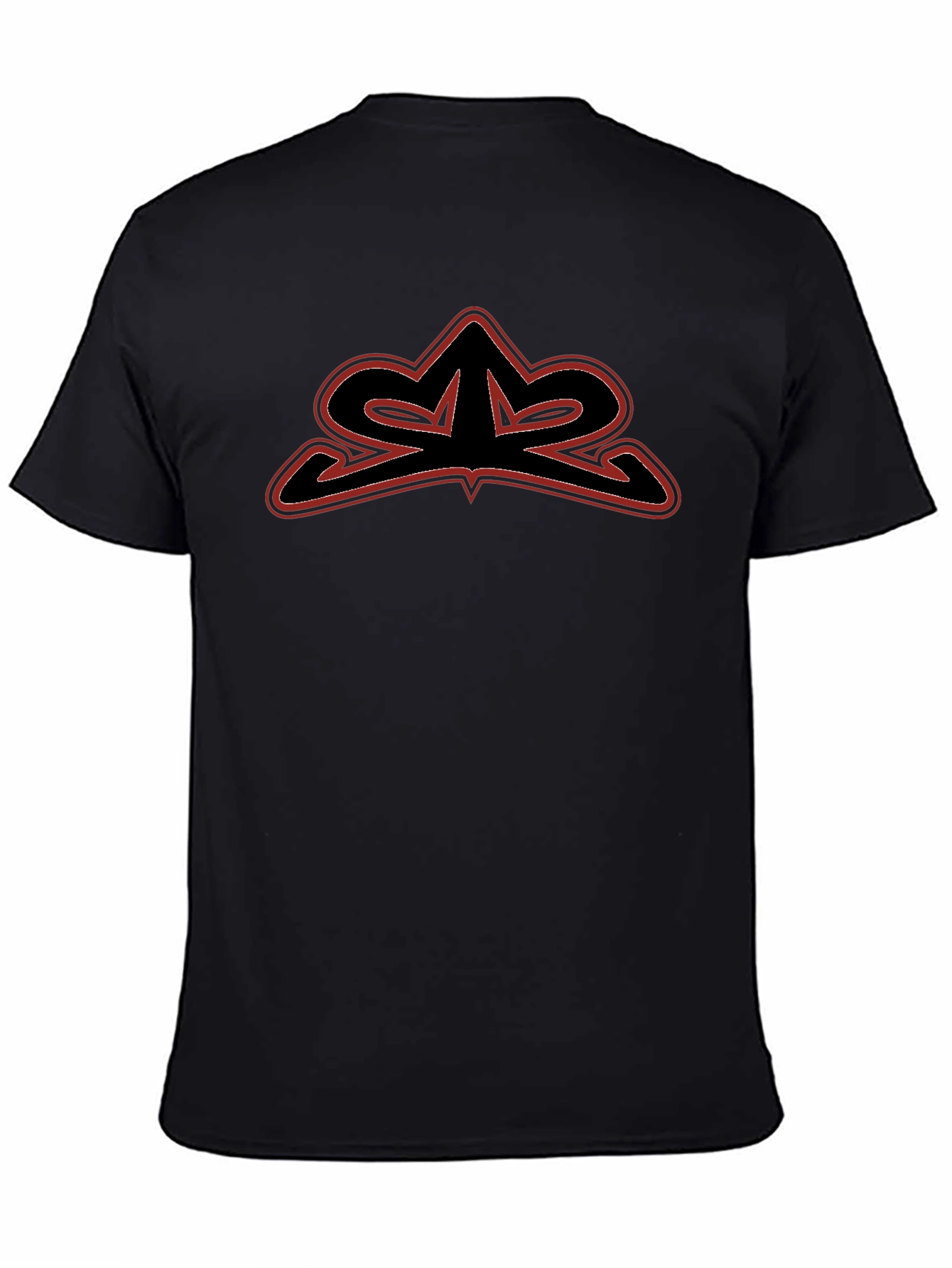 Black Men's Black Graphic Tee - Edgy Logo Design view 4