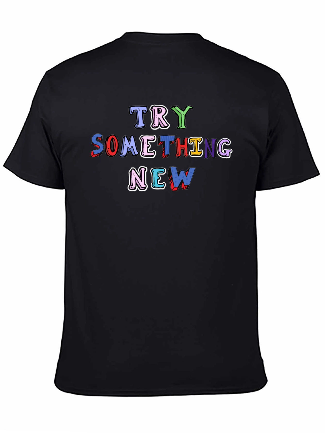 Black Try Something New Graphic Black Tee view 4