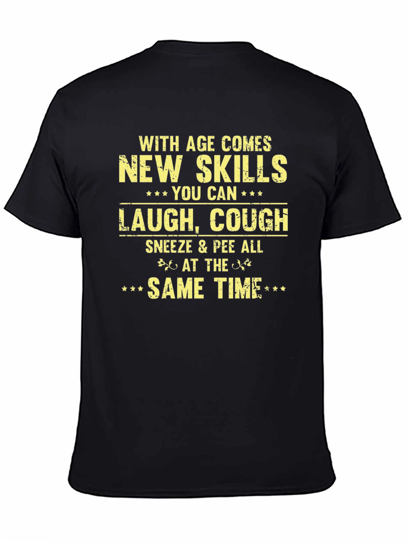 Black Humorous Age Skills Graphic Tee view 4