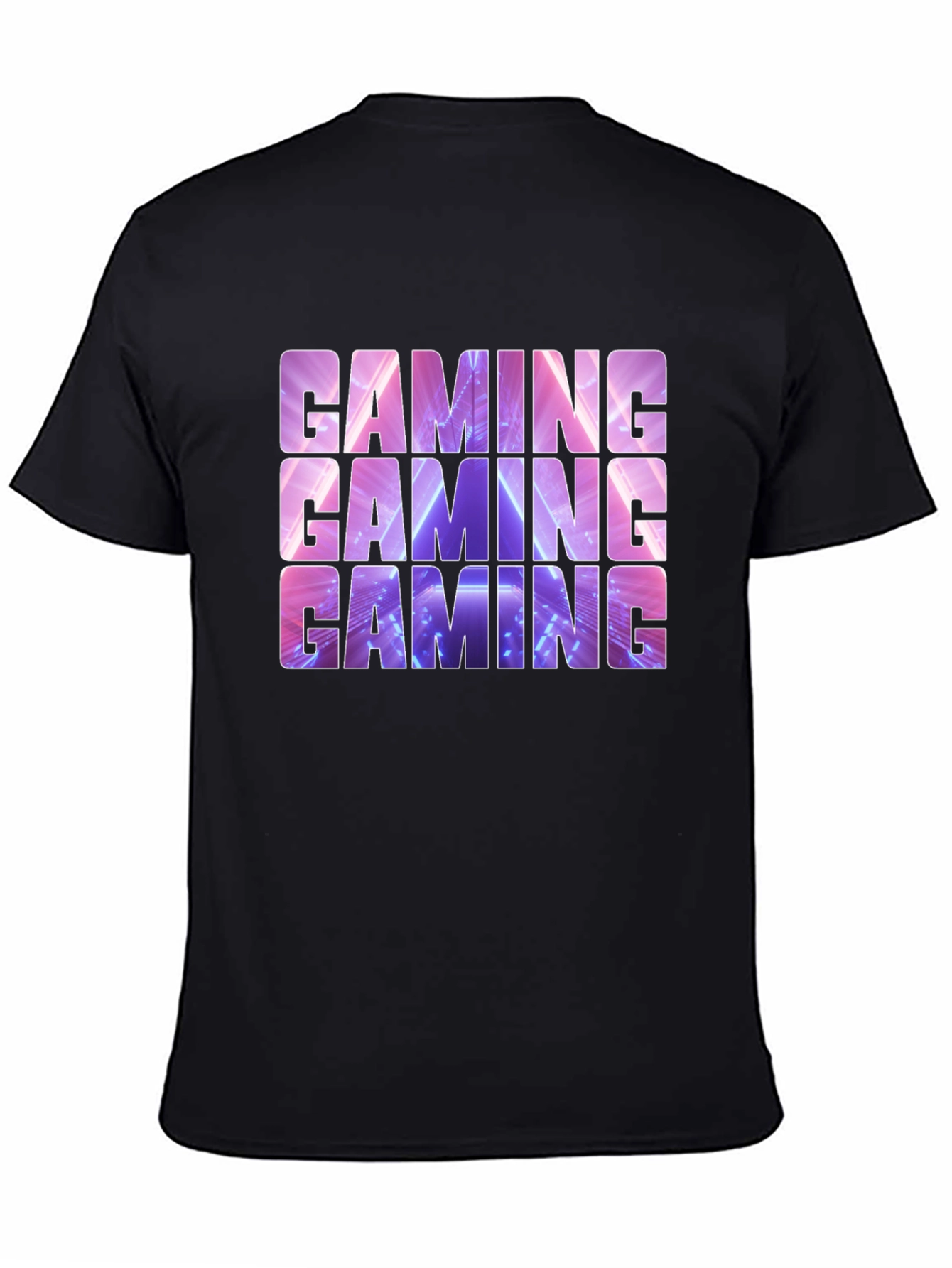 Black Gaming T-Shirt - Neon Design view 4