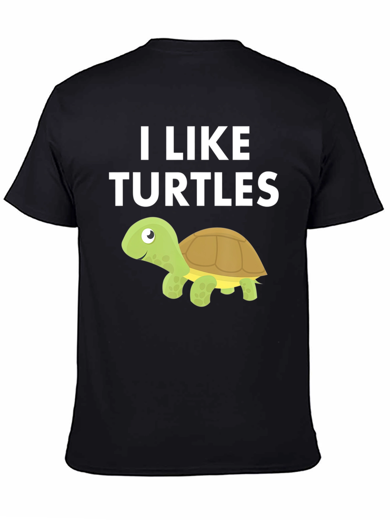 Black I Like Turtles Graphic T-Shirt - Fun & Unique Design view 4