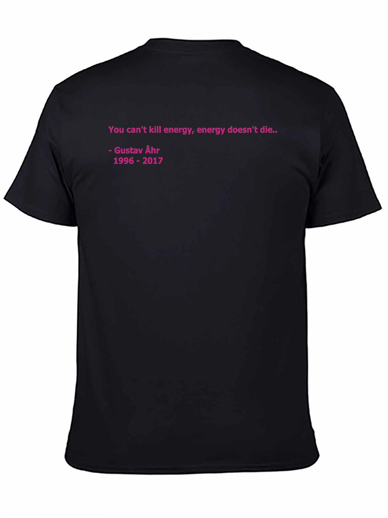 Black Gustav Åhr Energy Quote Black T-Shirt view 4