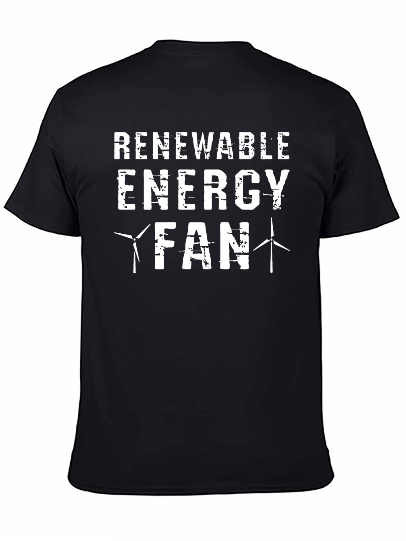 Black Renewable Energy Fan T-Shirt - Eco Friendly view 4