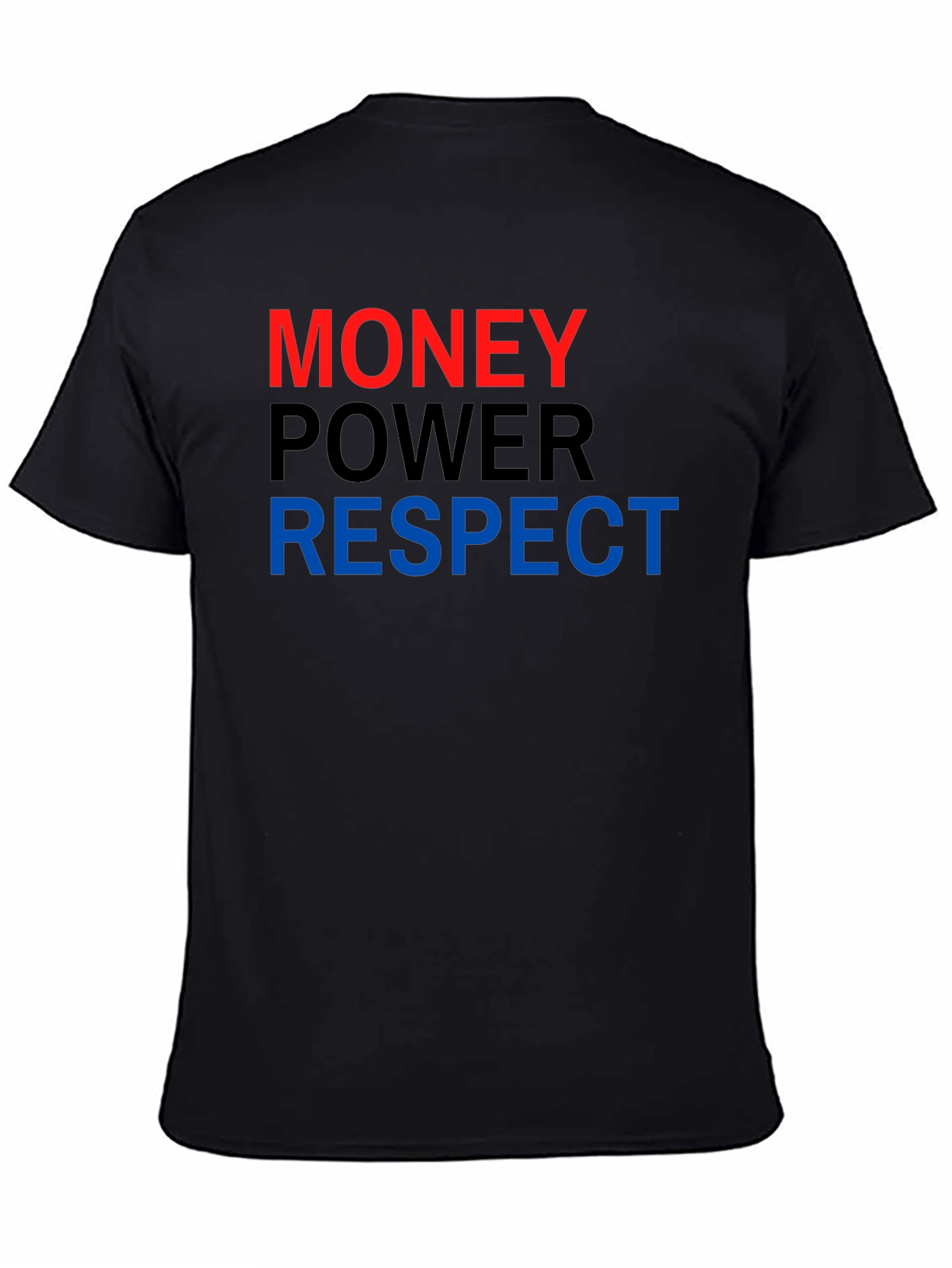 Black Money Power Respect Graphic Tee view 4