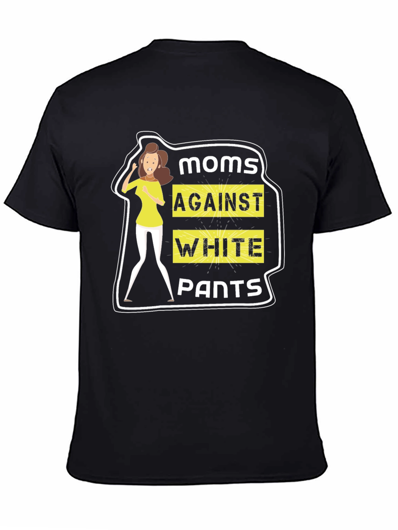 Black Moms Against White Pants Graphic Tee view 4