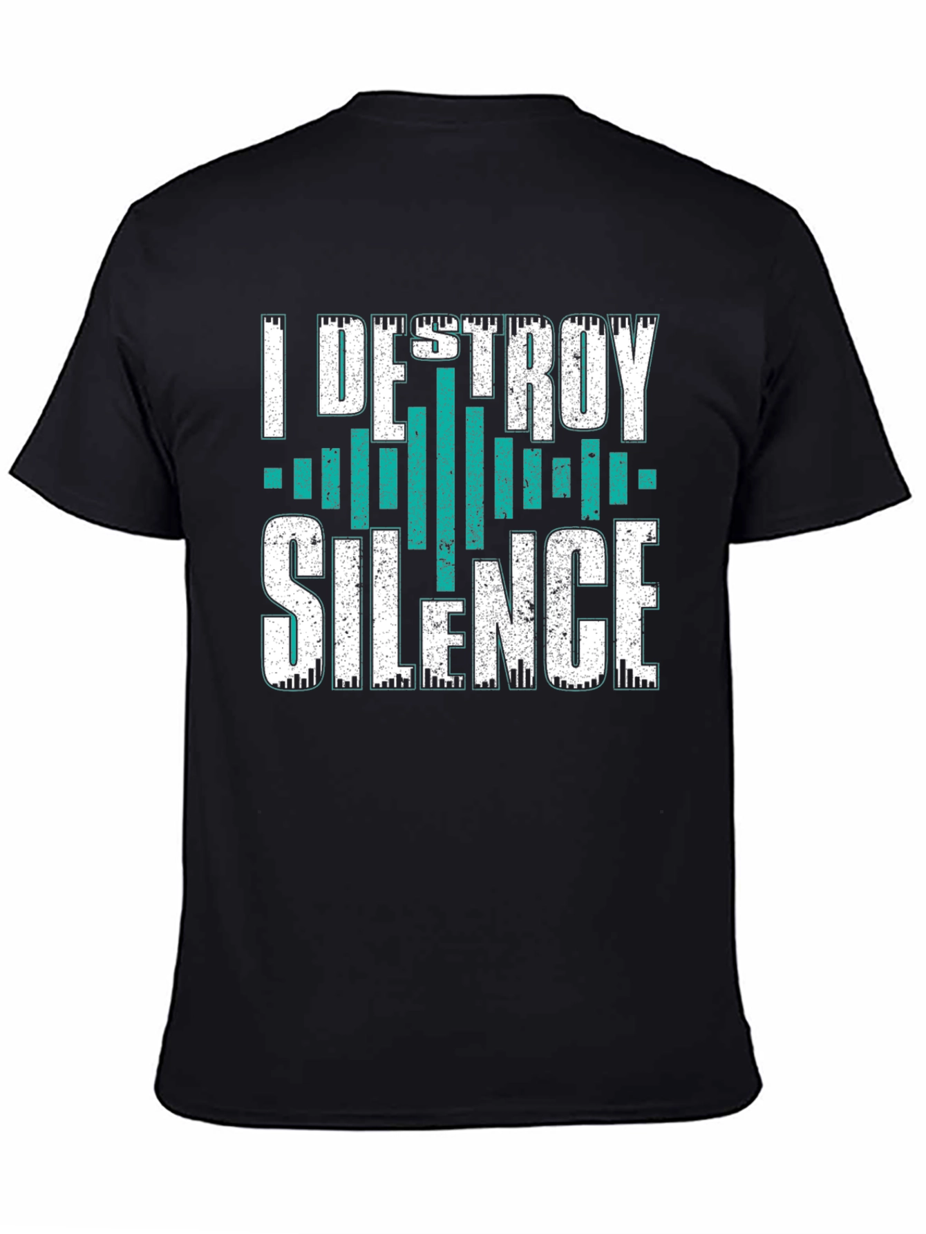 Black I Destroy Silence Graphic T-Shirt view 4