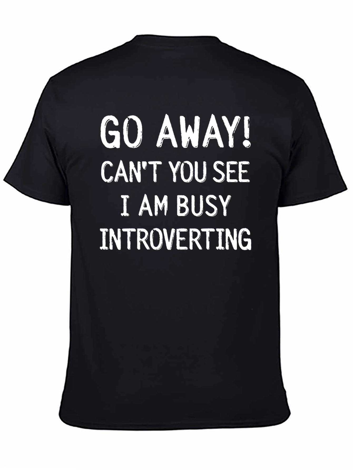 Black Introvert Humor Graphic Tee - Go Away! view 4