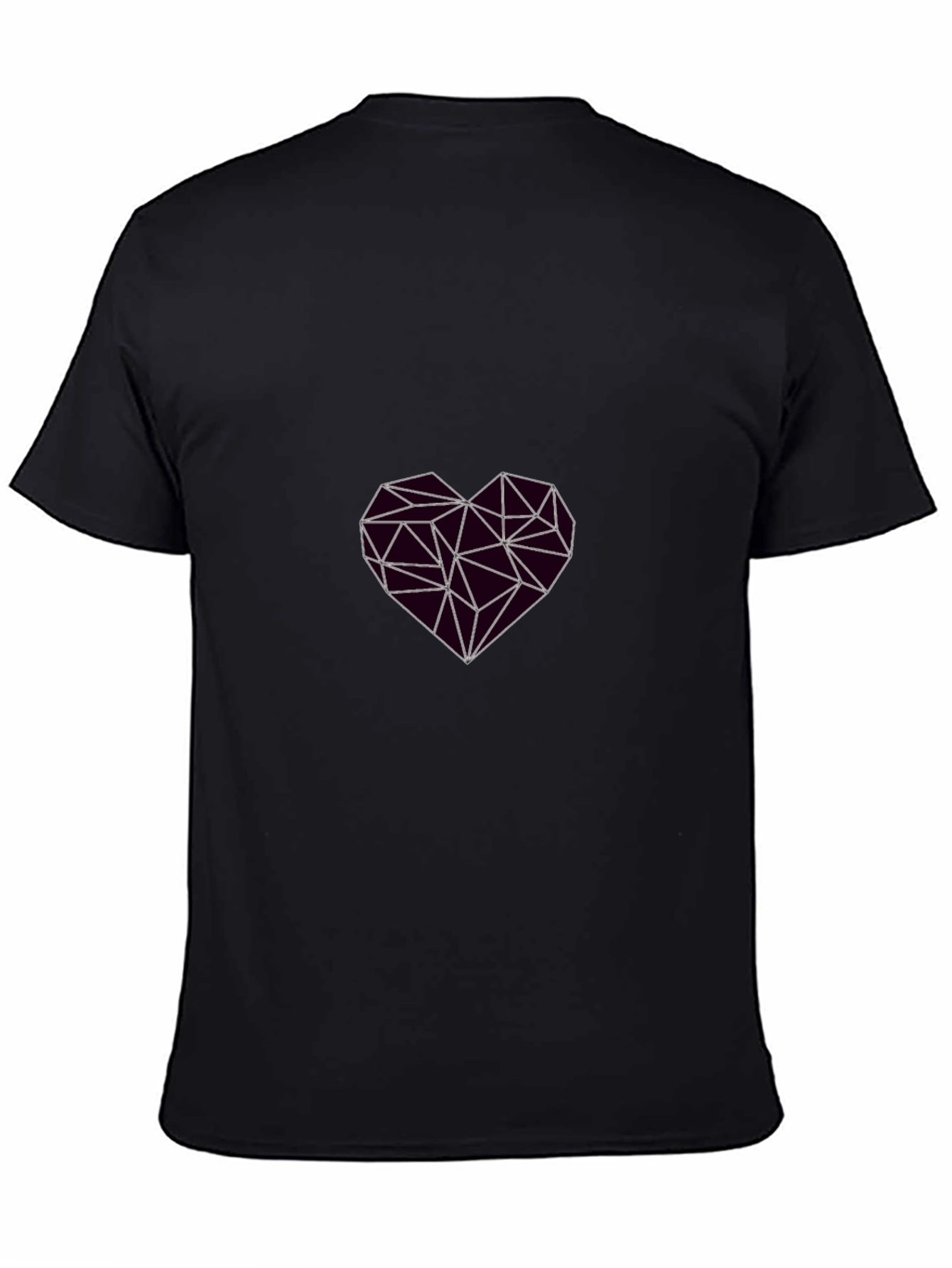 Black Geometric Heart Graphic Black T-Shirt view 4