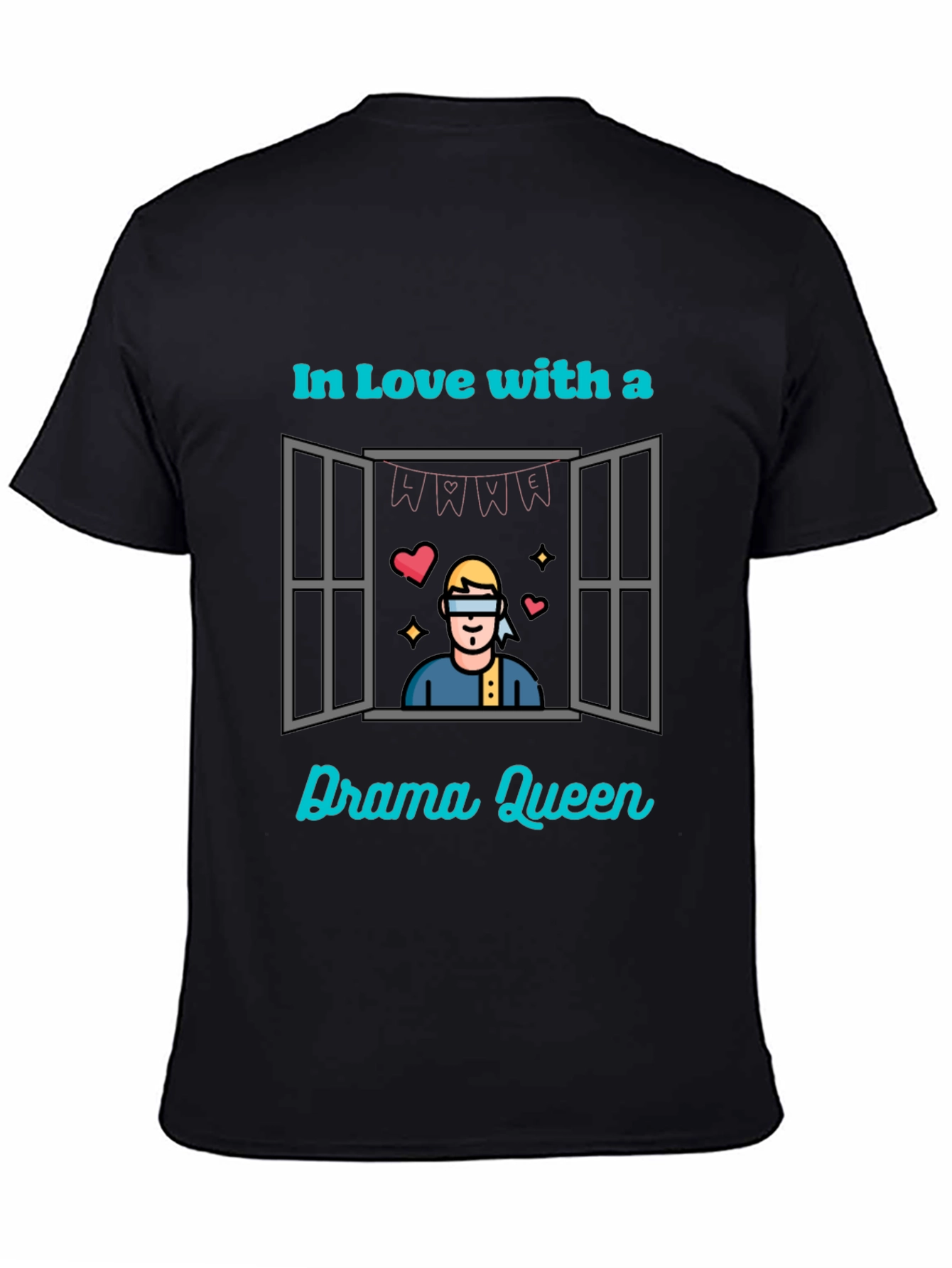 Black In Love With a Drama Queen T-Shirt view 4
