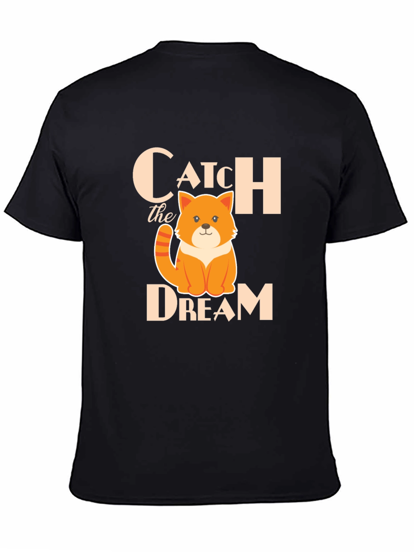 Black Catch the Dream Graphic T-Shirt - Novelty Kitten Tee view 4