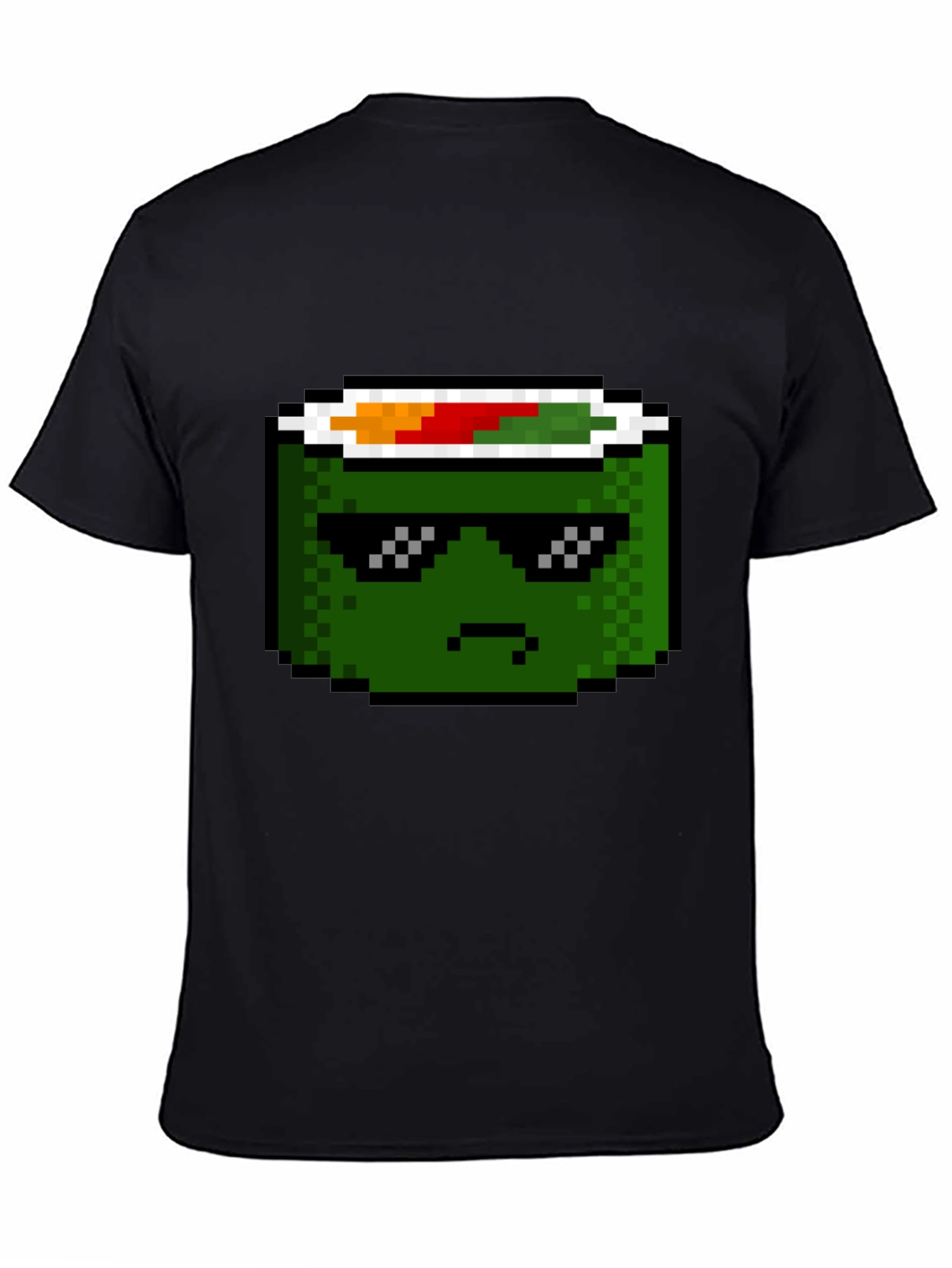 Black Pixel Sushi Roll T-Shirt - Cool Foodie Tee view 4