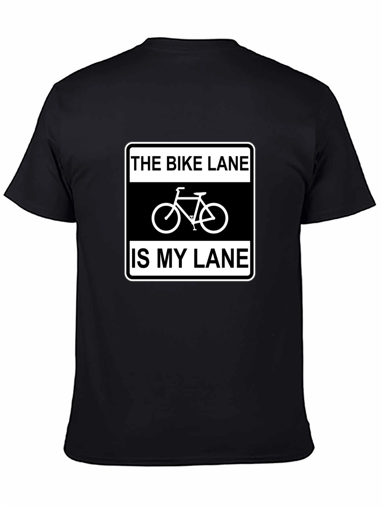 Black Bike Lane is My Lane T-Shirt - Cycling Enthusiast Tee view 4
