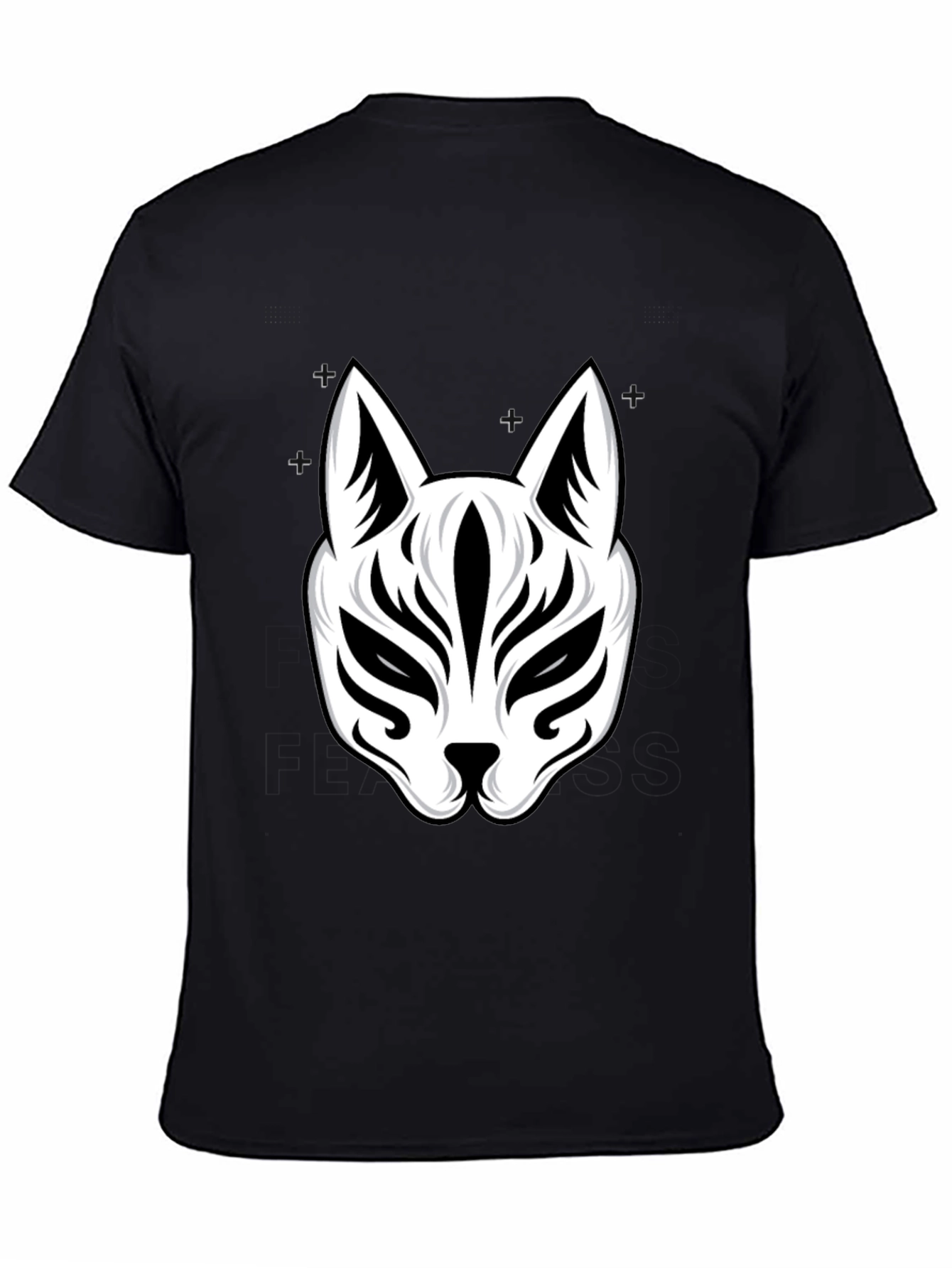 Black Fox Mask Graphic Tee - Stylish Black T-Shirt view 4