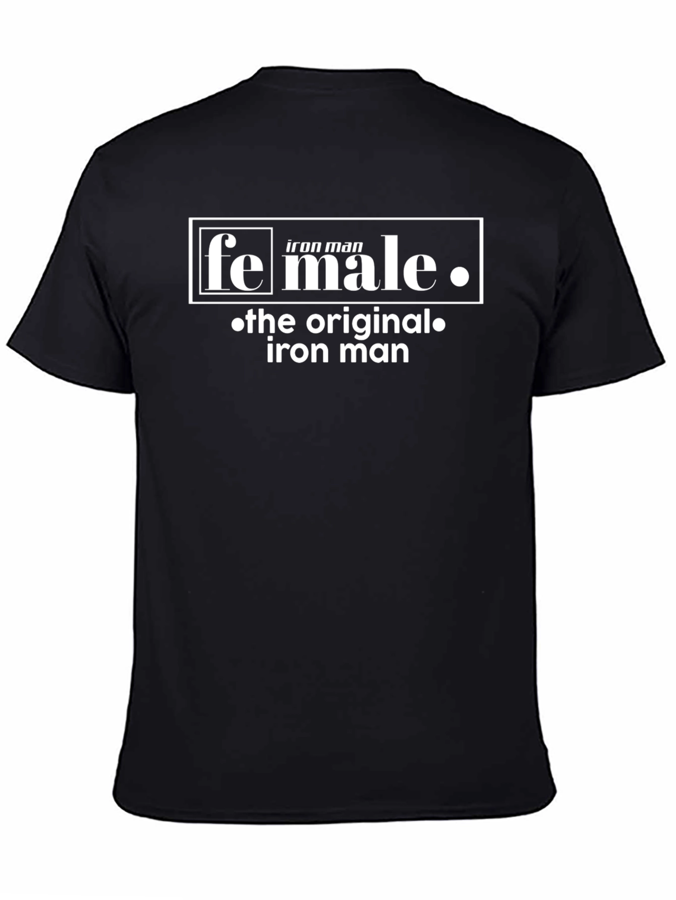 Black Funny "Female Iron Man" Graphic T-Shirt view 4