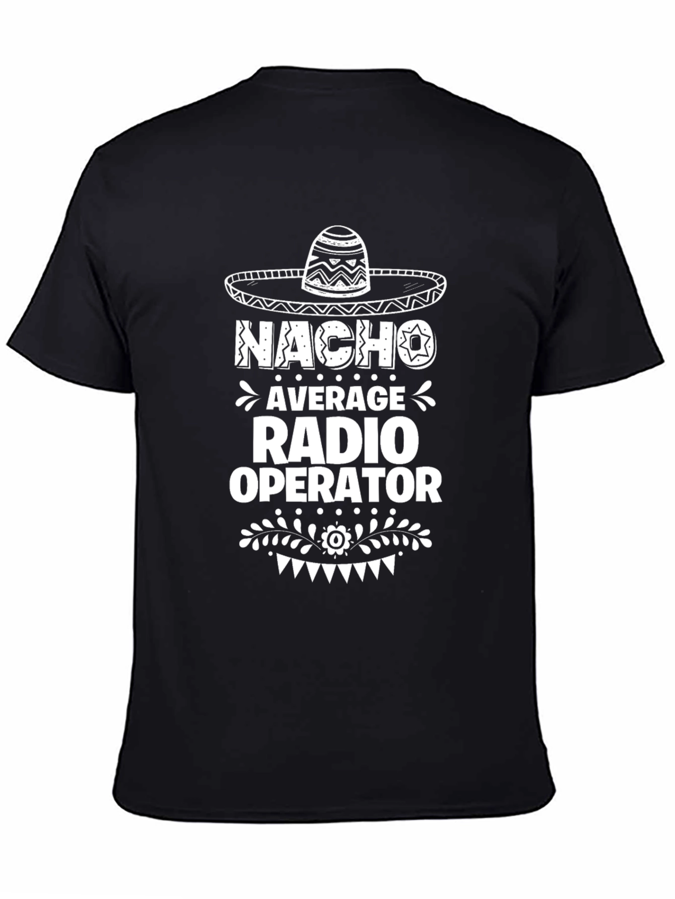 Black Nacho Average Radio Operator Graphic T-Shirt view 4