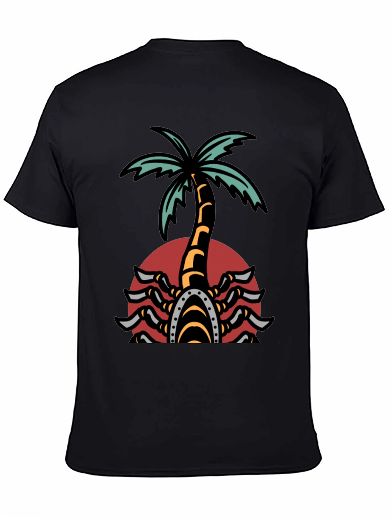 Black Palm Tree Scorpion Graphic T-Shirt view 4