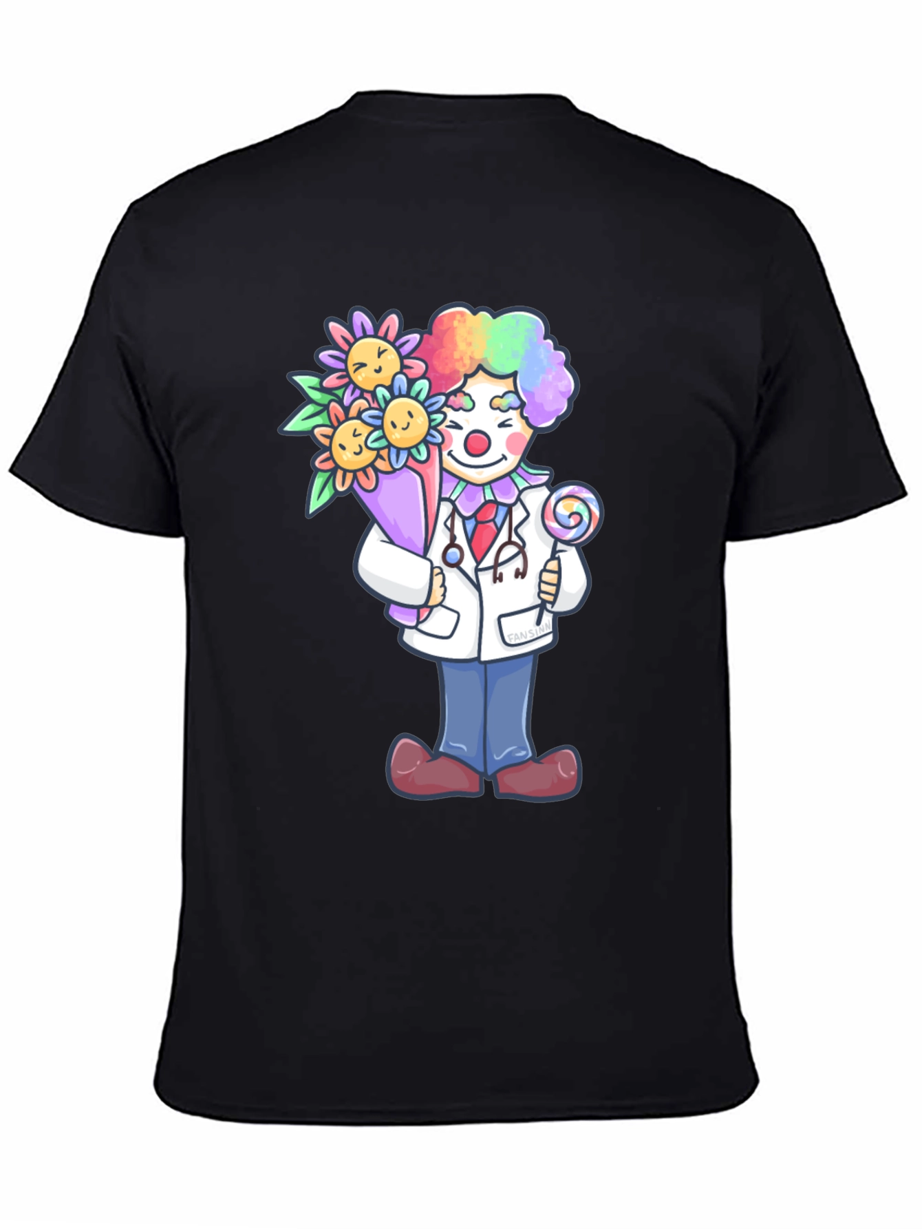 Black Clown Doctor Graphic Tee - Funny Medical Shirt view 4