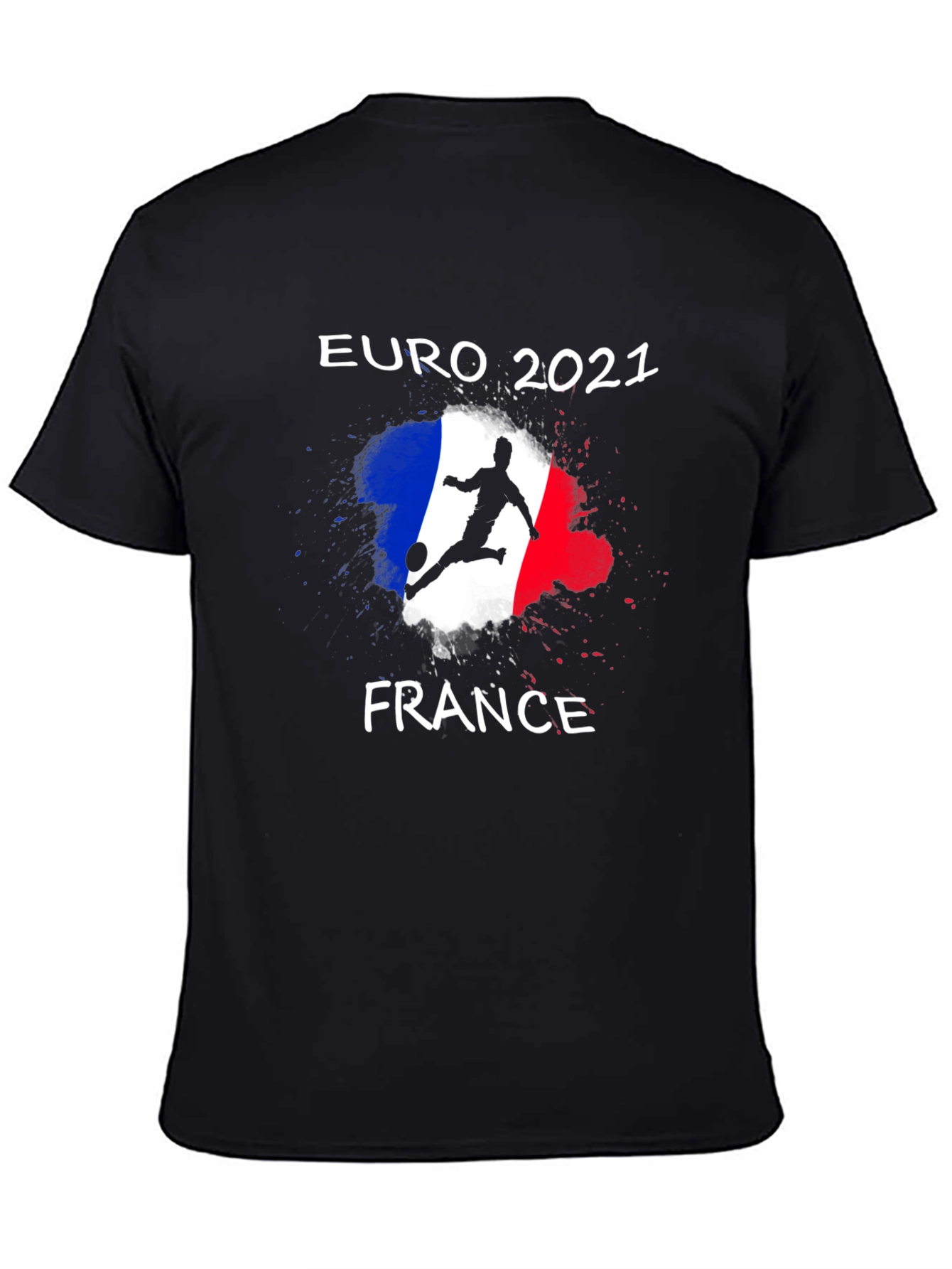 Black Euro 2021 France Soccer T-Shirt view 4