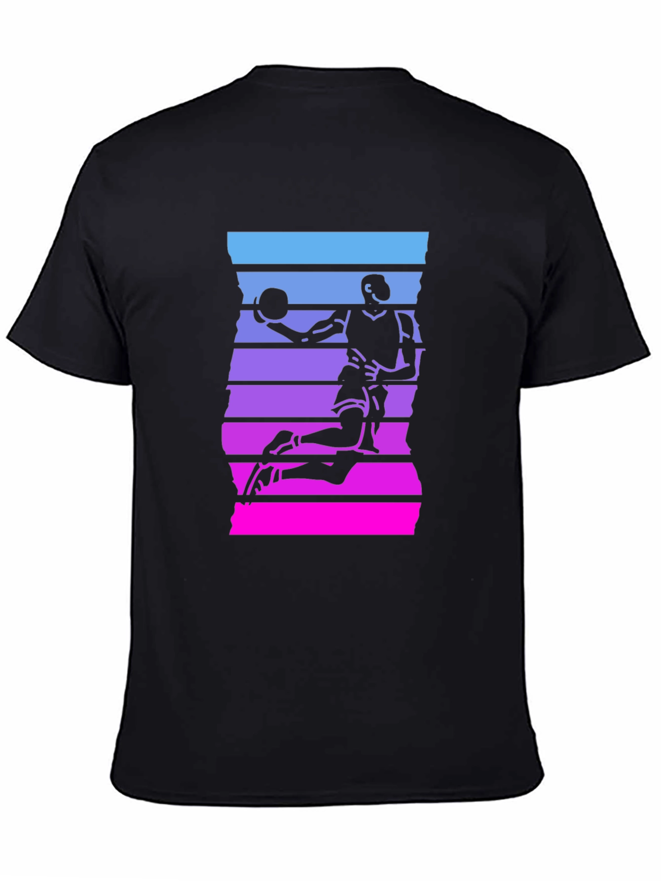 Black Retro Basketball Player Graphic Tee view 4