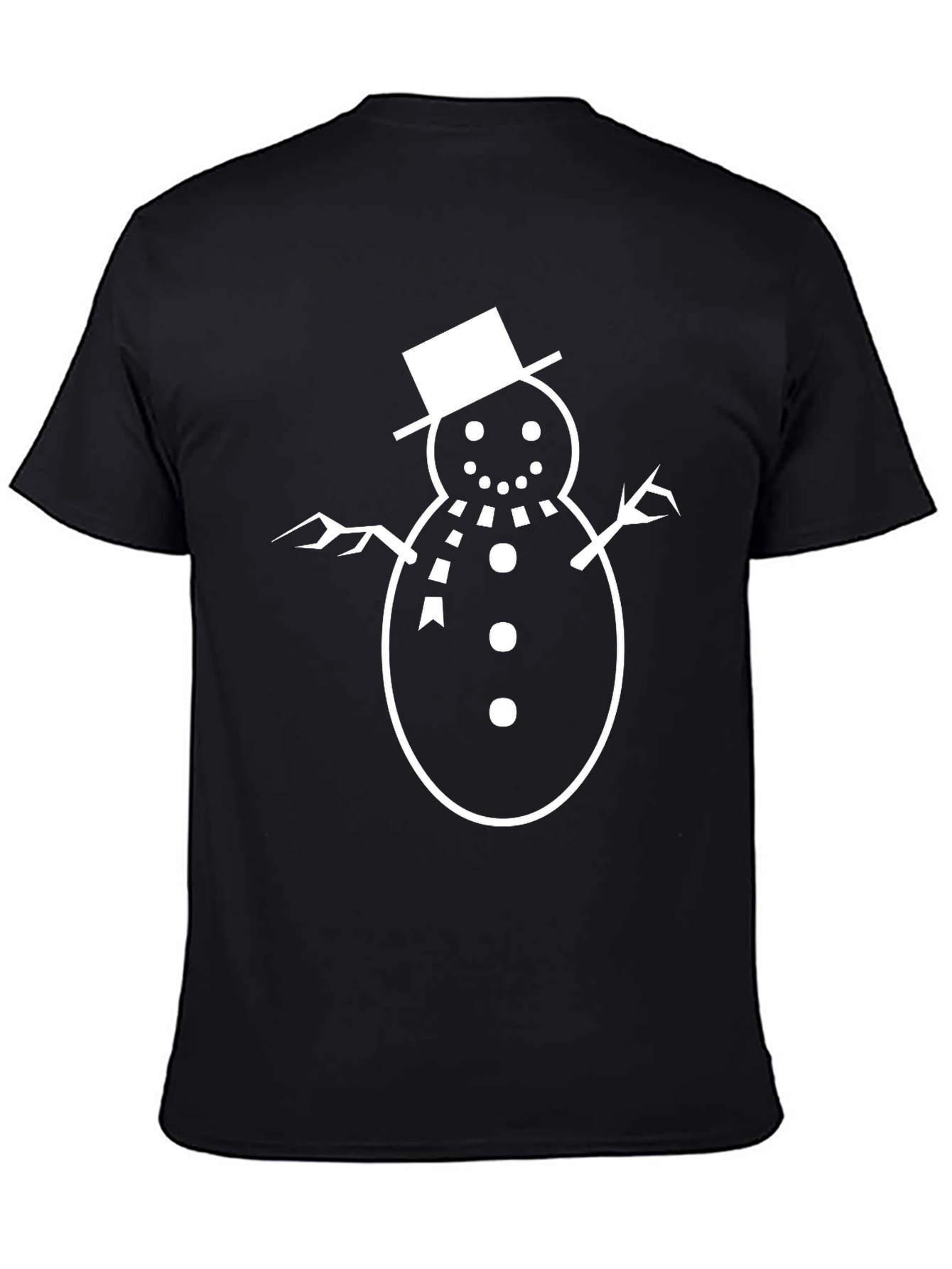 Black Snowman Graphic Tee - Festive Holiday Shirt view 4