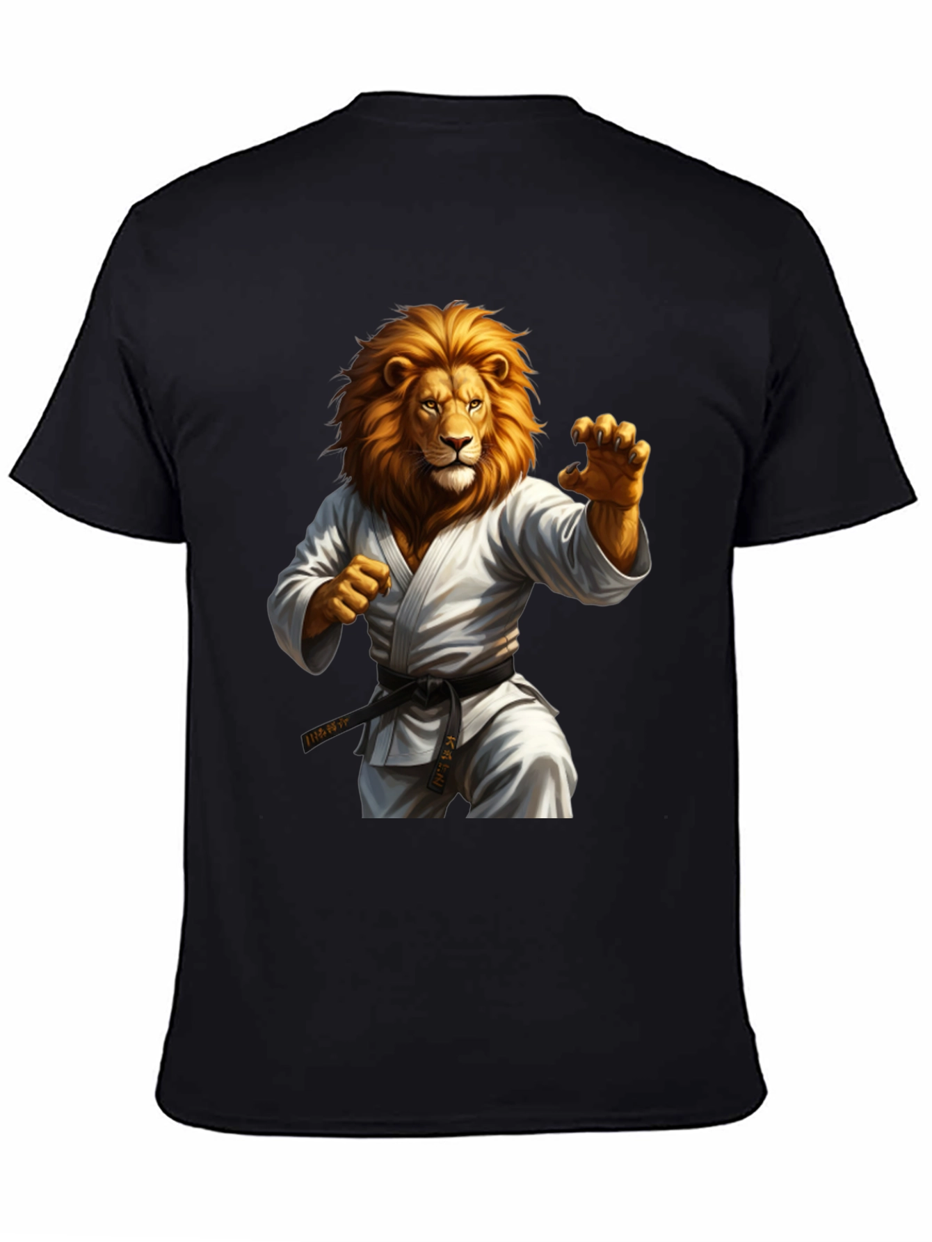 Black Lion Karate T-Shirt - Martial Arts Animal Tee view 4