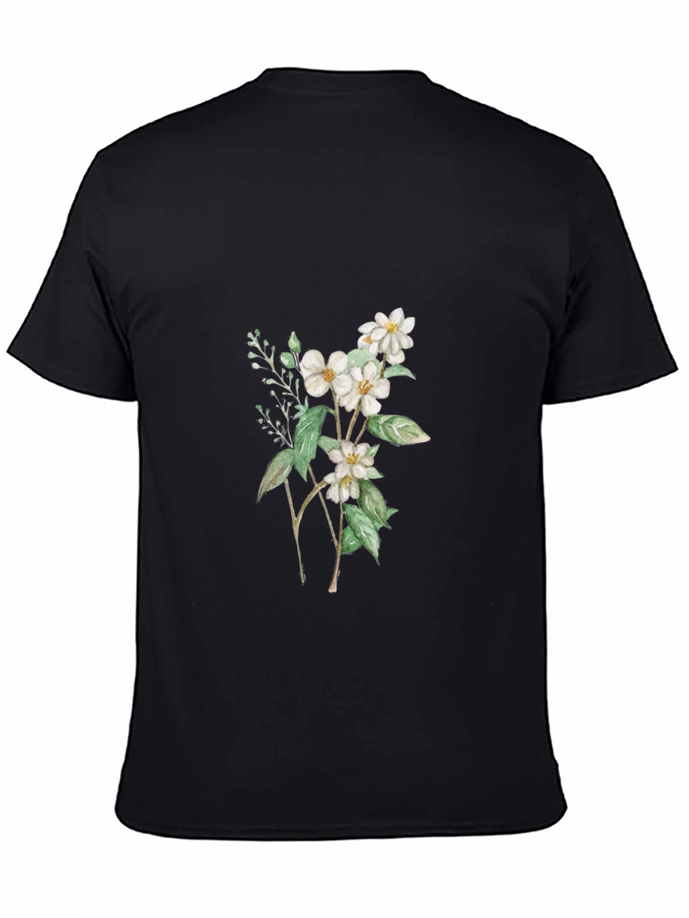 Black Floral Graphic Black T-Shirt view 4