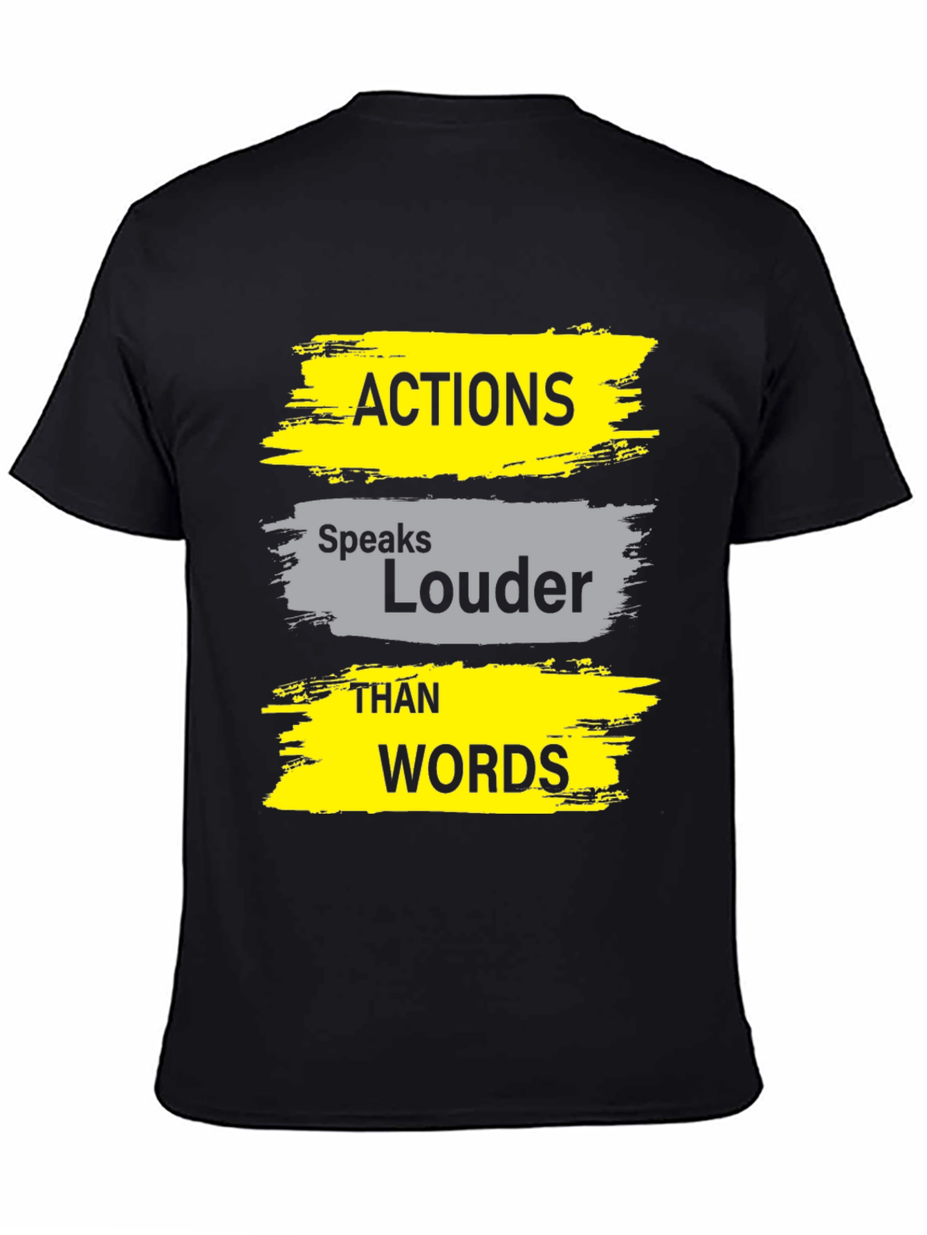 Black Actions Speak Louder Black Graphic Tee view 4