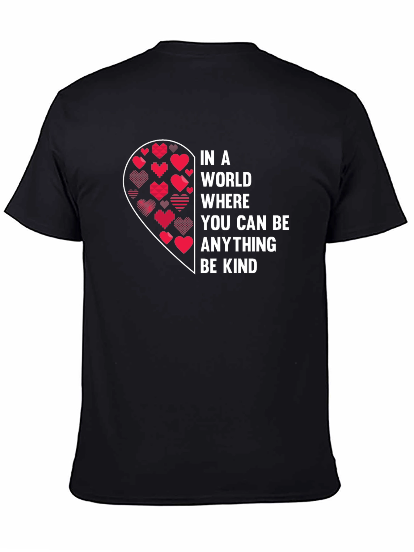 Black Be Kind Heart Graphic T-Shirt view 4