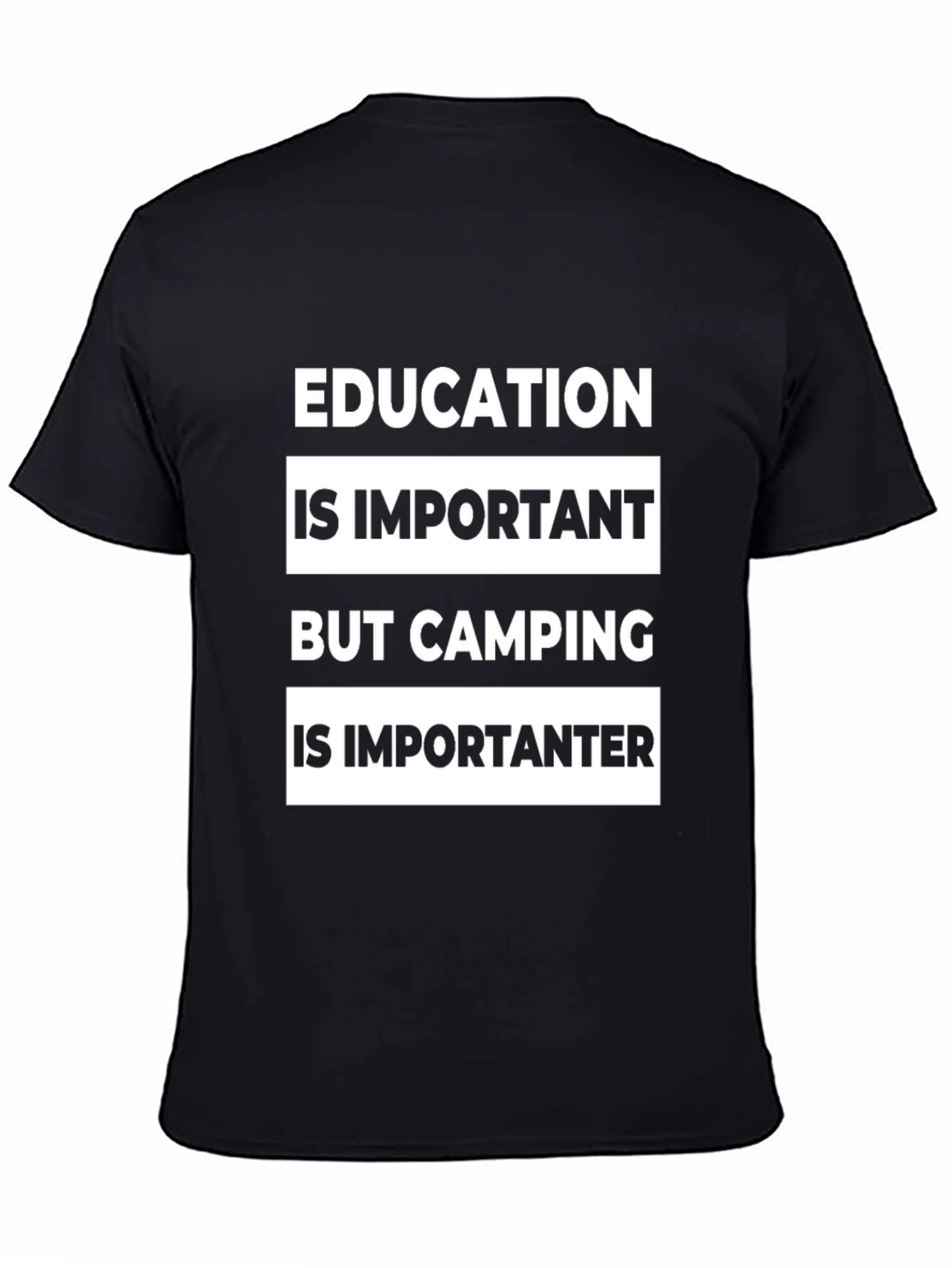 Black Camping Is Importanter Funny Graphic Tee view 4