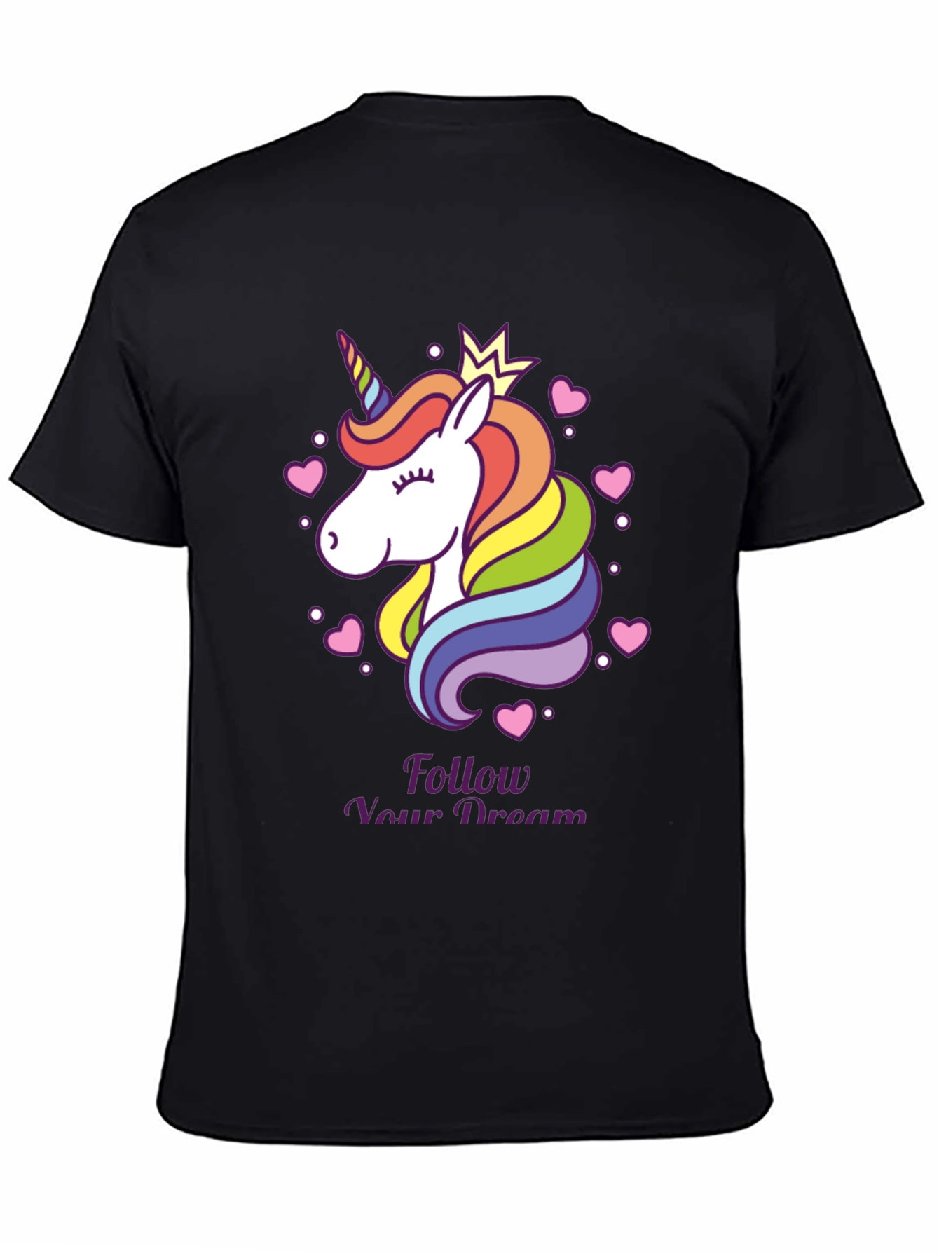Black Unicorn Dream T-Shirt - Follow Your Dreams Tee view 4