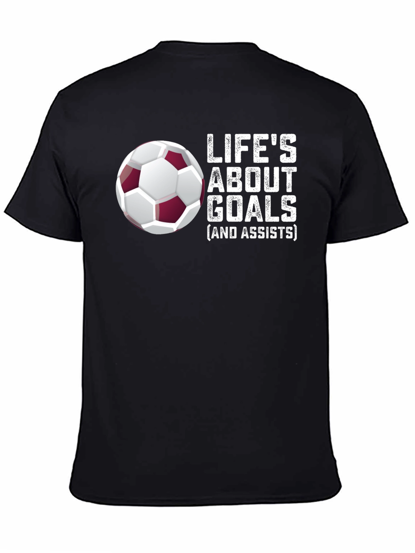 Black Life's About Goals Soccer T-Shirt view 4