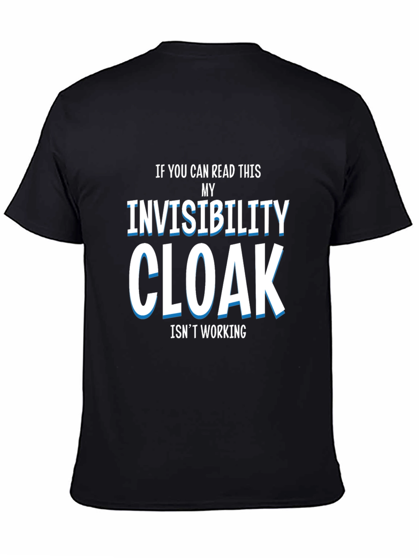 Black Invisibility Cloak T-Shirt - Funny Graphic Tee view 4