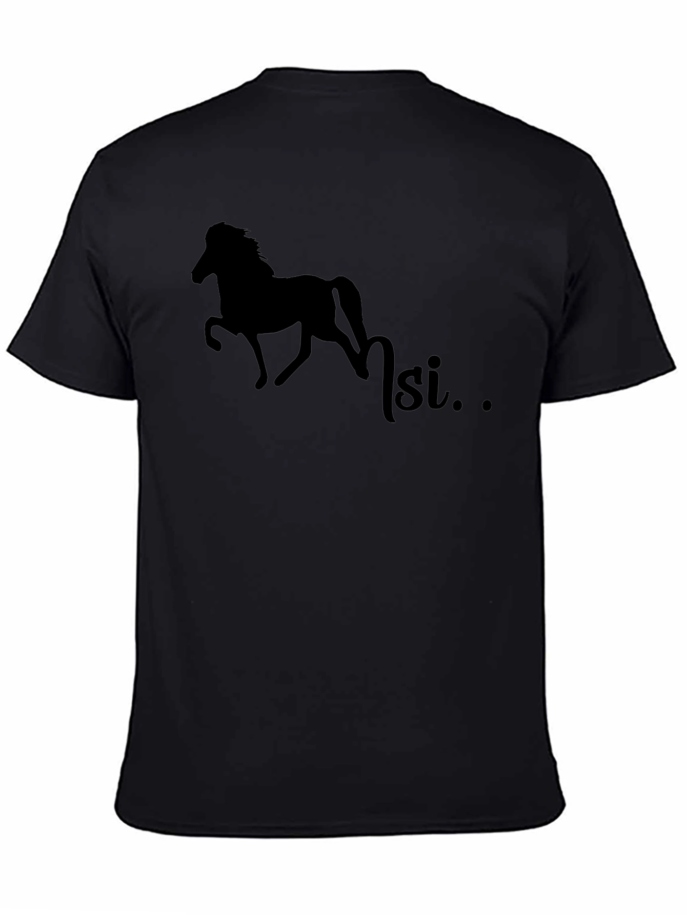 Black Silhouette Horse T-Shirt - Equestrian Style view 4