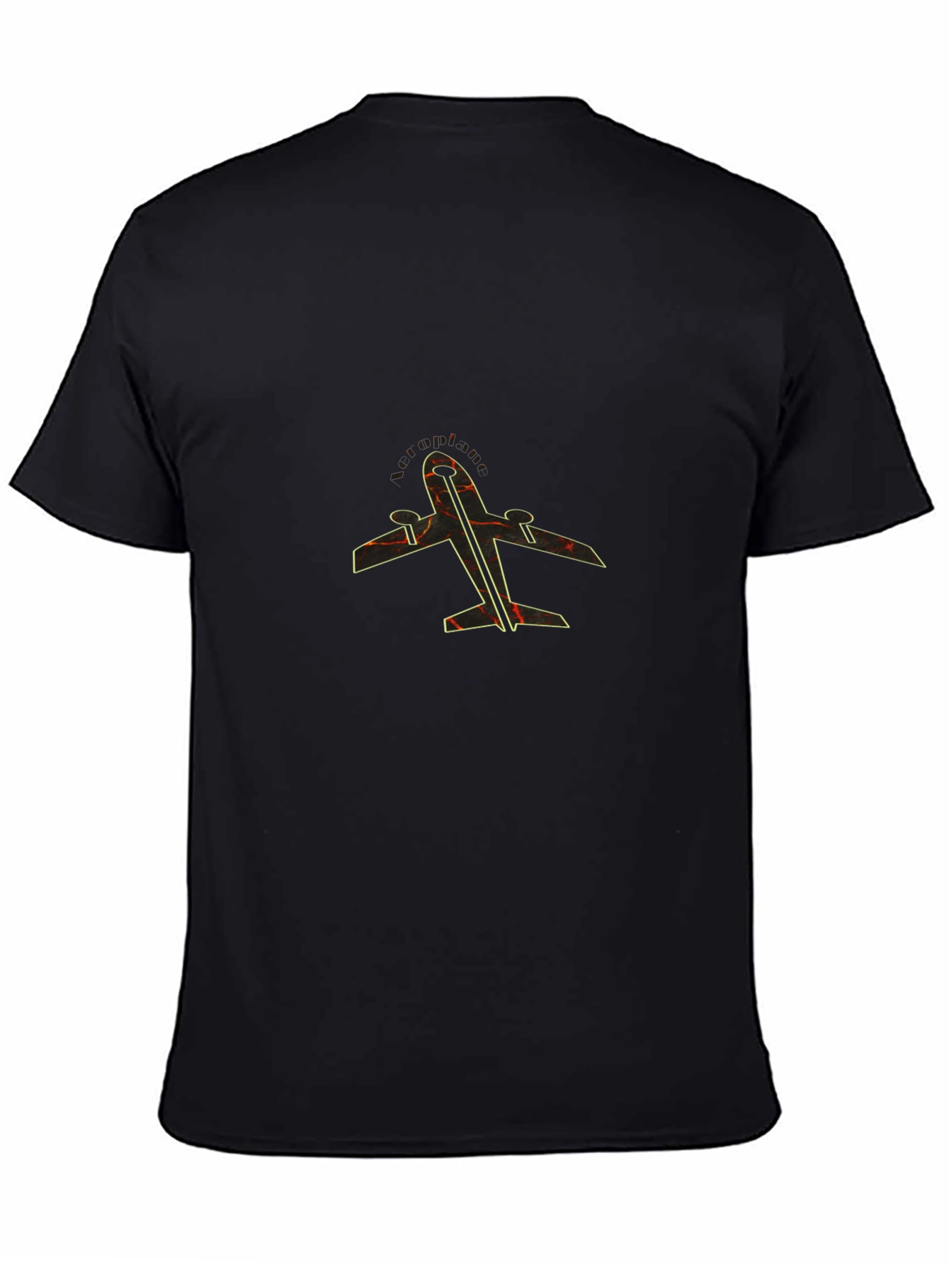 Black Airplane Graphic Tee - Black Stylish Design view 4