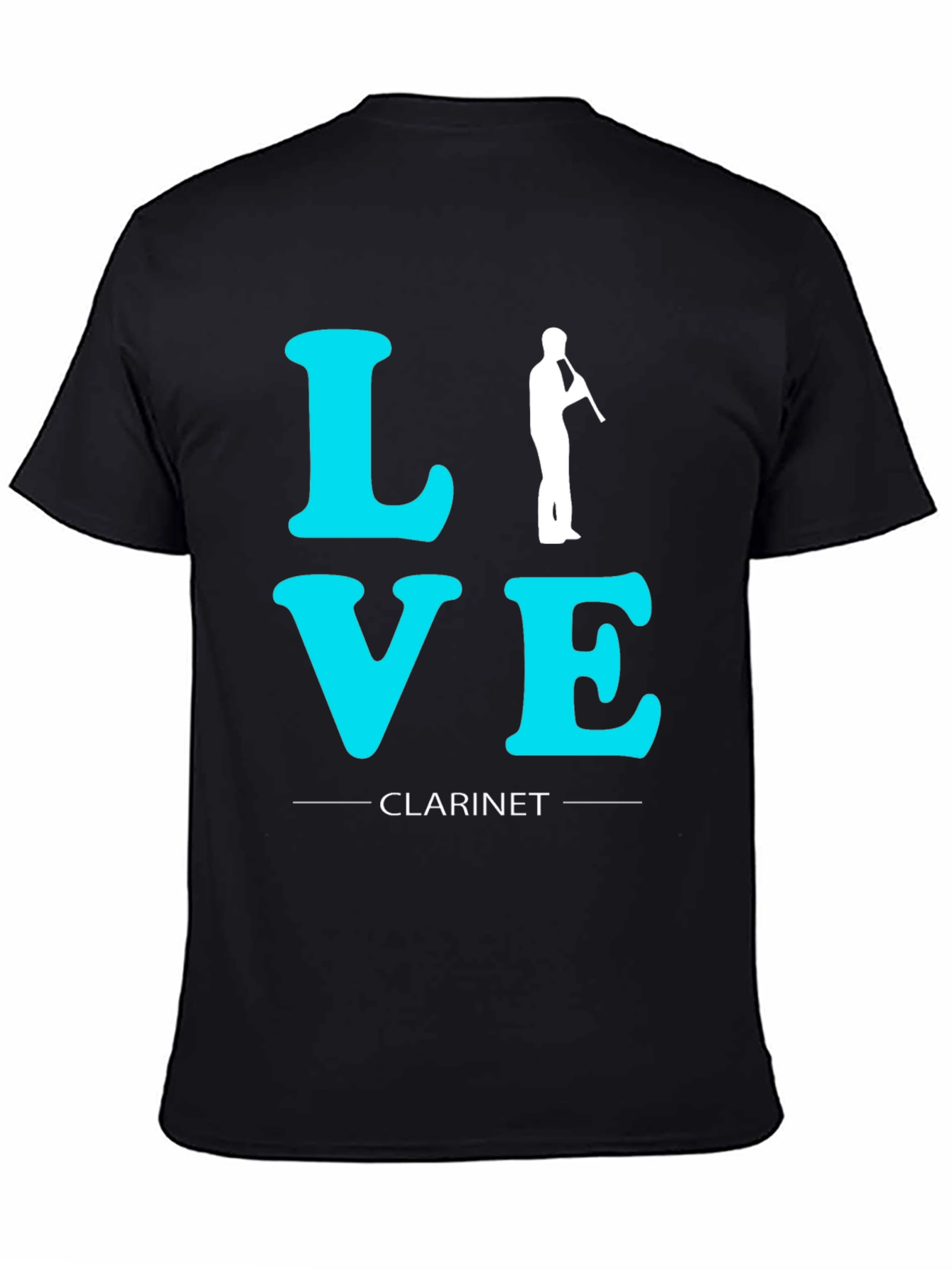 Black Love Clarinet T-Shirt - Black view 4