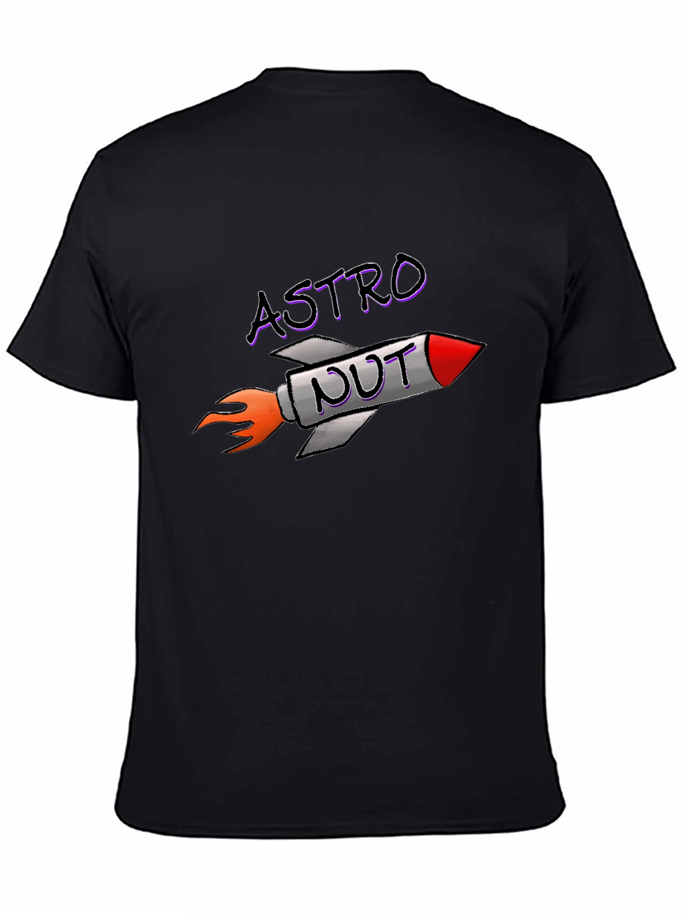 Black Astro Nut T-Shirt - Rocket Space Humor Tee view 4