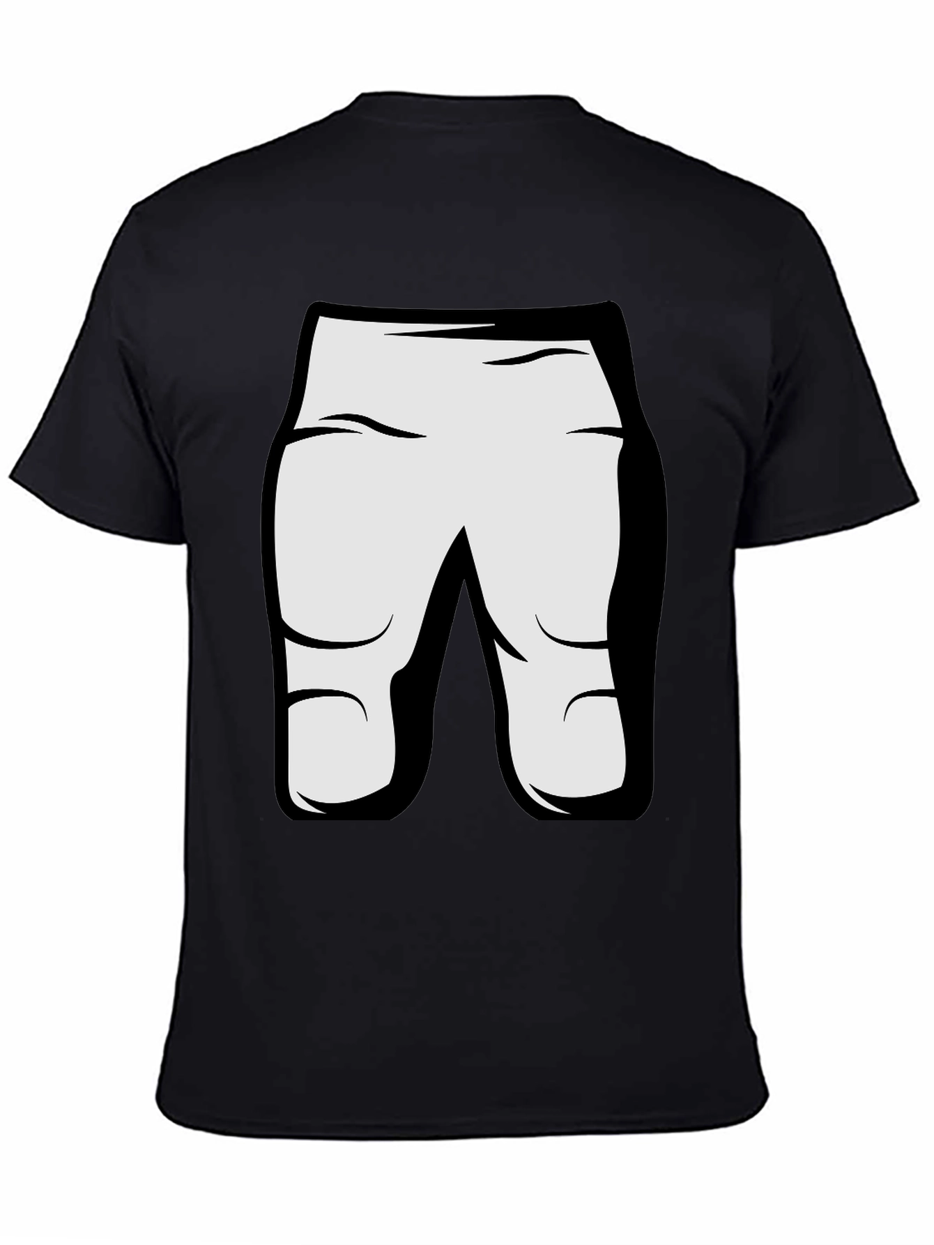 Black Funny Cartoon Character T-Shirt - Black view 4
