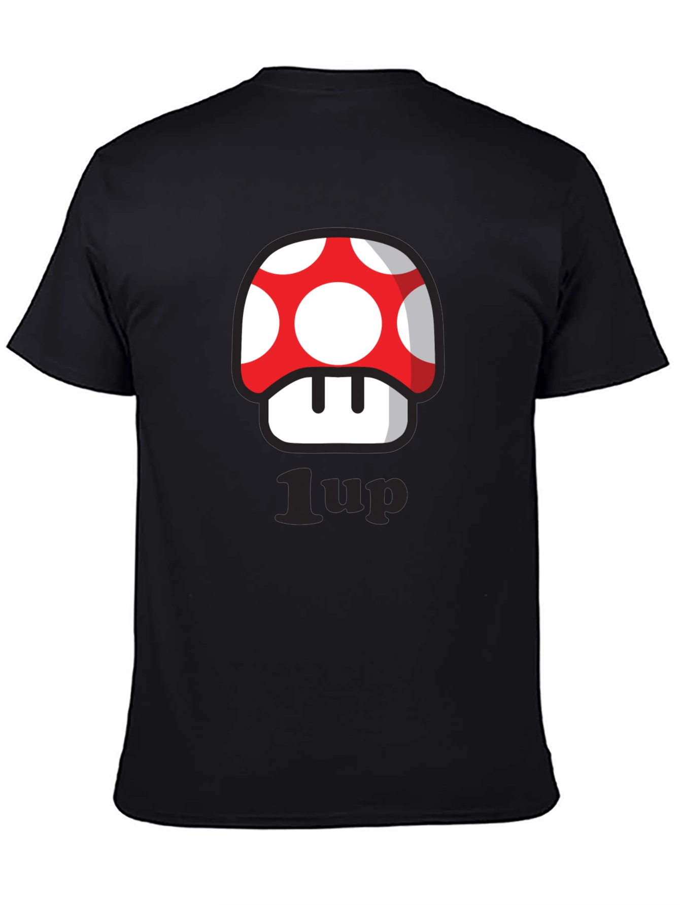 Black 1-Up Mushroom T-Shirt - Gamer Style! view 4