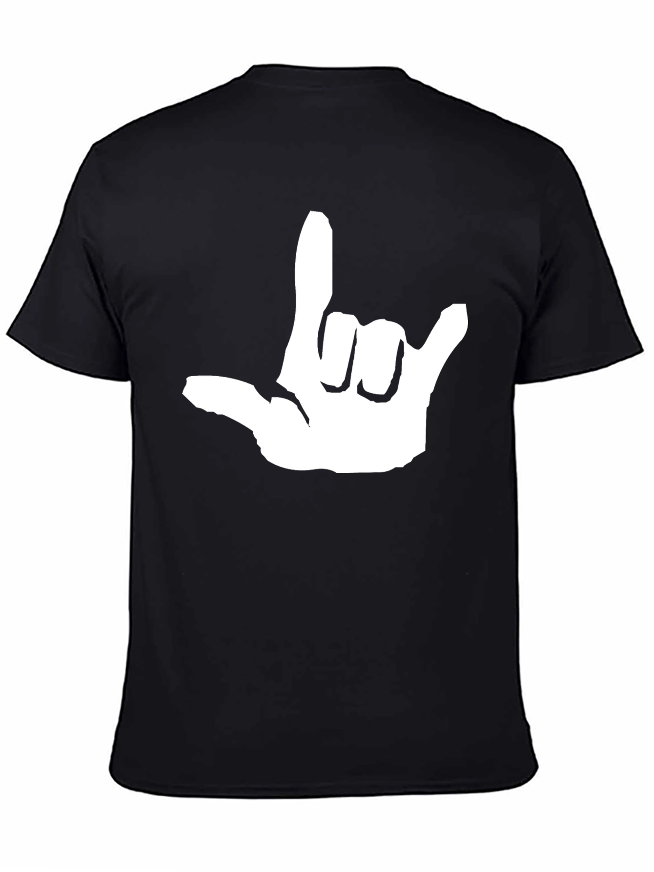 Black I Love You Hand Sign Graphic Tee - Black view 4