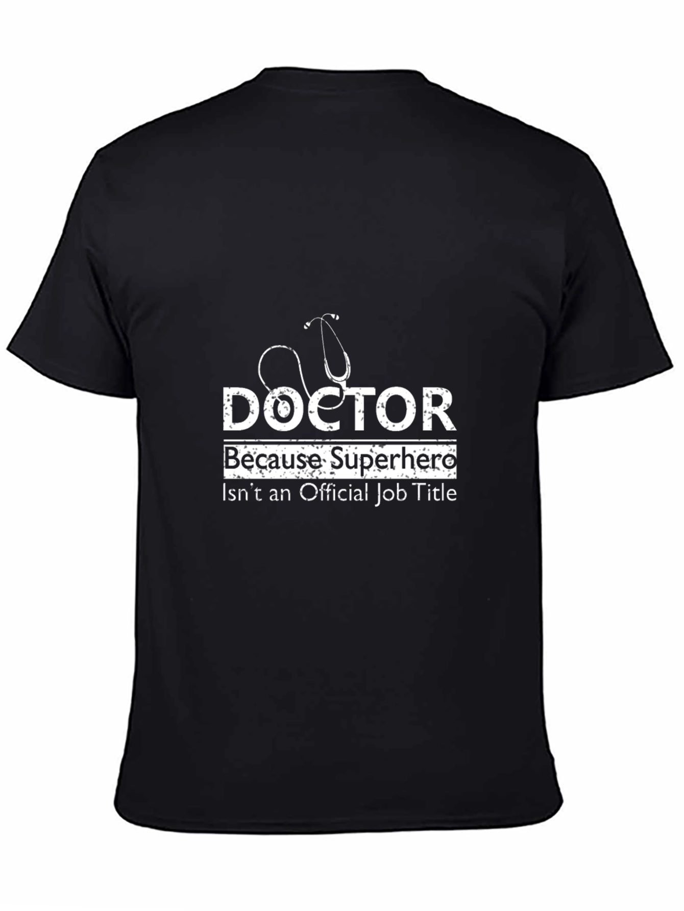 Black Doctor Superhero Graphic T-Shirt - Black Cotton Tee view 4