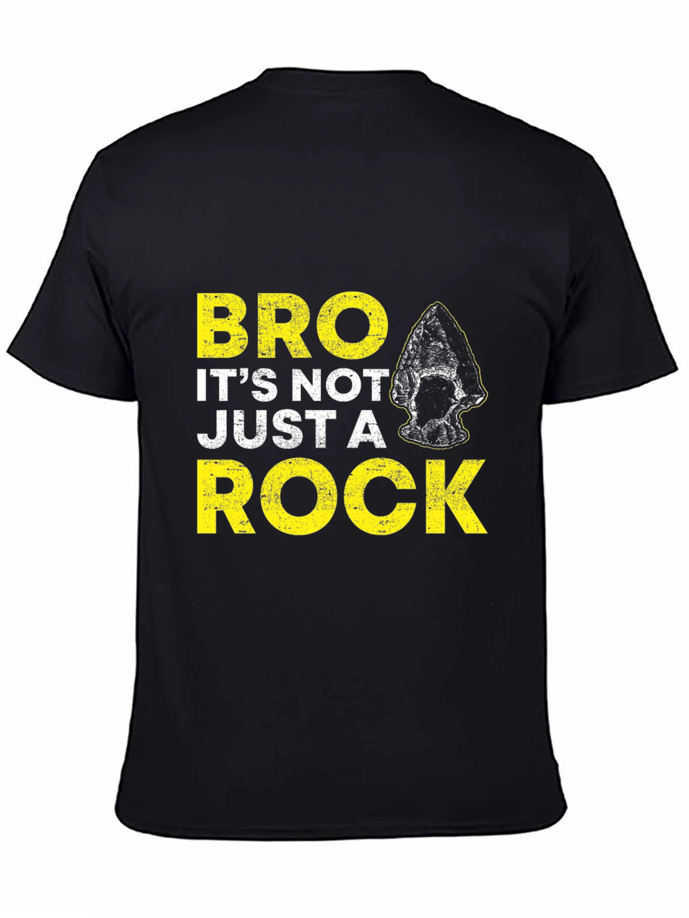Black "Bro It's Not Just a Rock" Graphic T-Shirt view 4