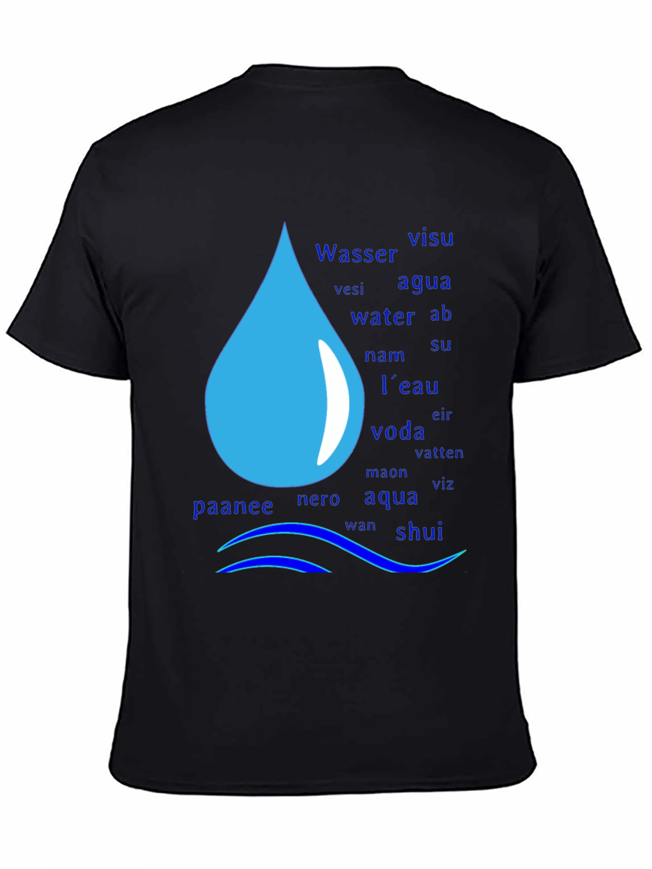 Multilingual Water Drop T-Shirt - 4