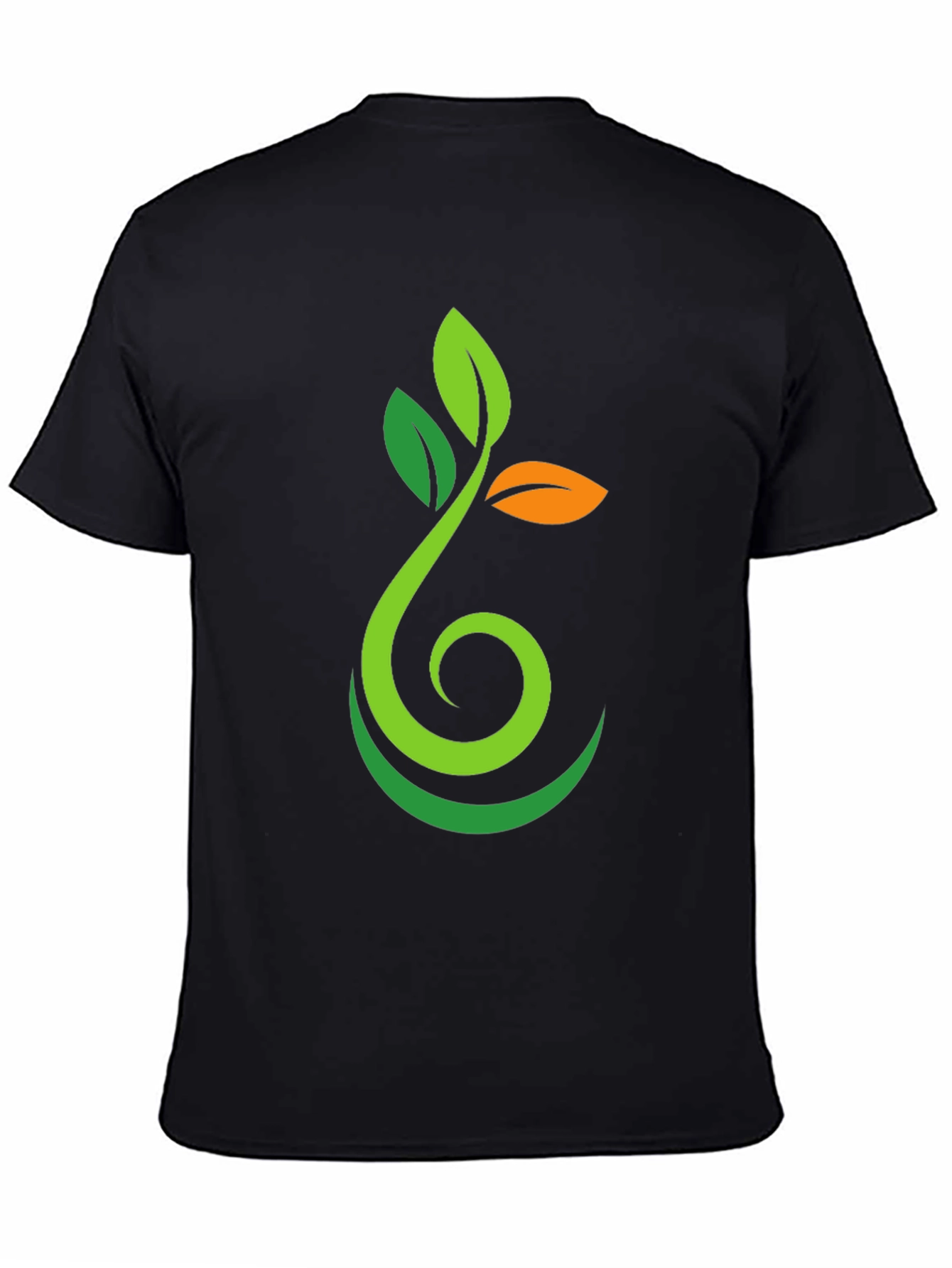 Black Nature Sprout Graphic Black T-Shirt view 4