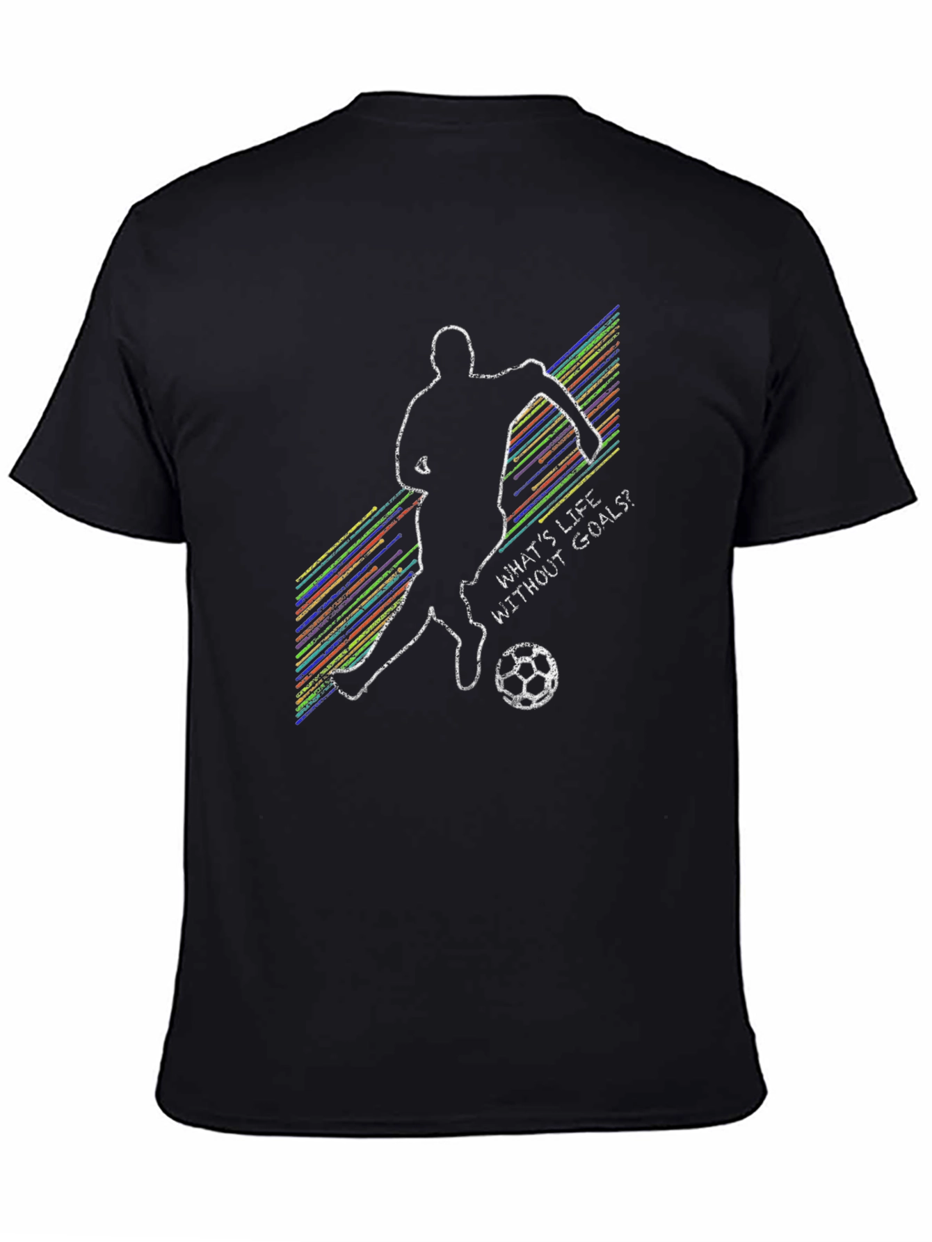 Black Soccer Life Goals T-Shirt, Sporty Graphic Tee view 4