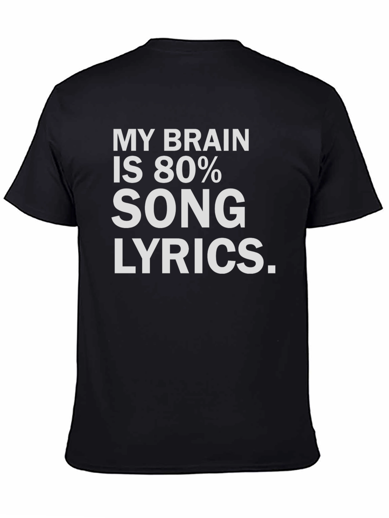 Black Funny Song Lyrics T-Shirt, Music Lover Tee view 4
