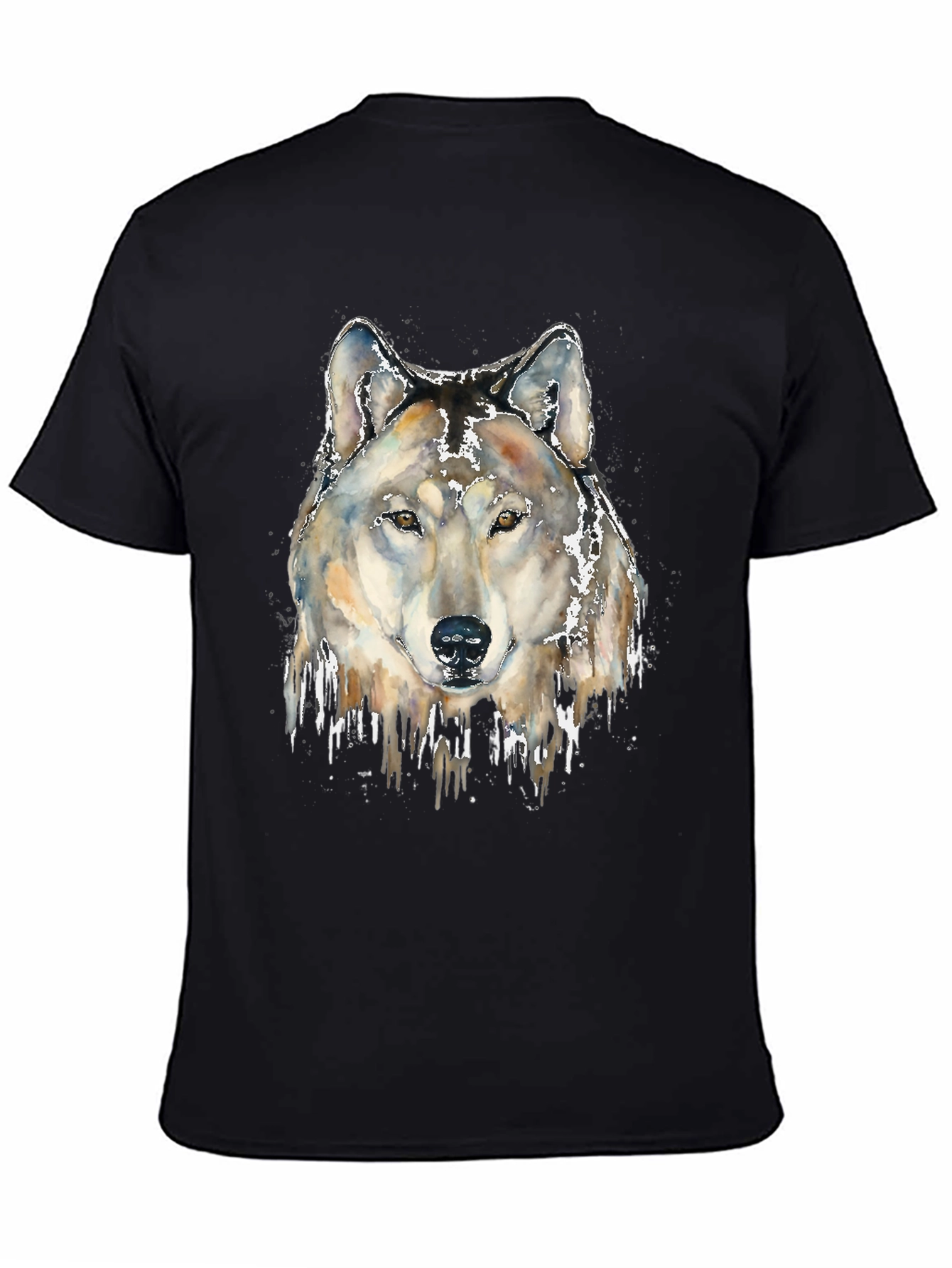 Black Wolf Head Graphic Print Tee view 4