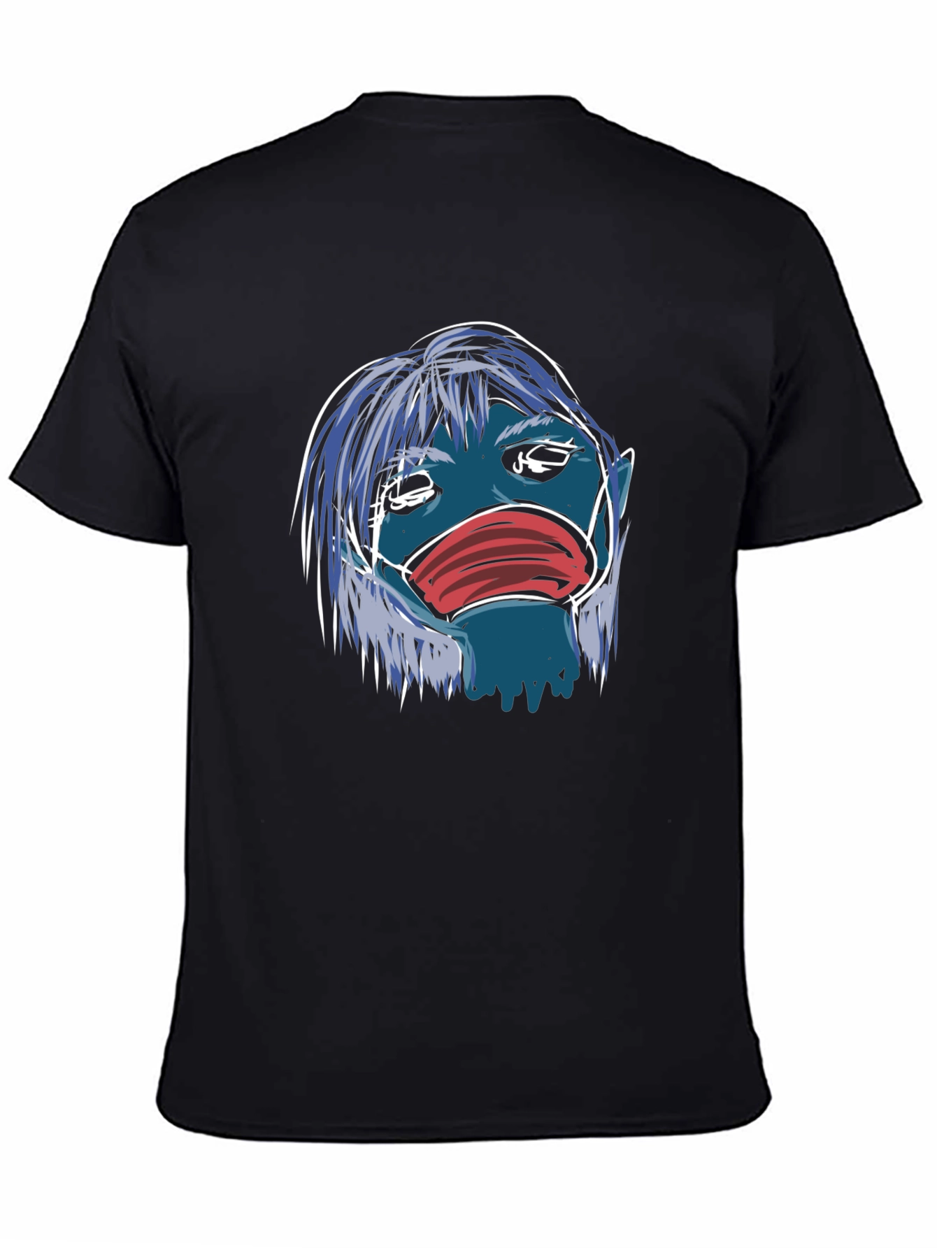 Black Masked Blue Character Graphic T-Shirt view 4