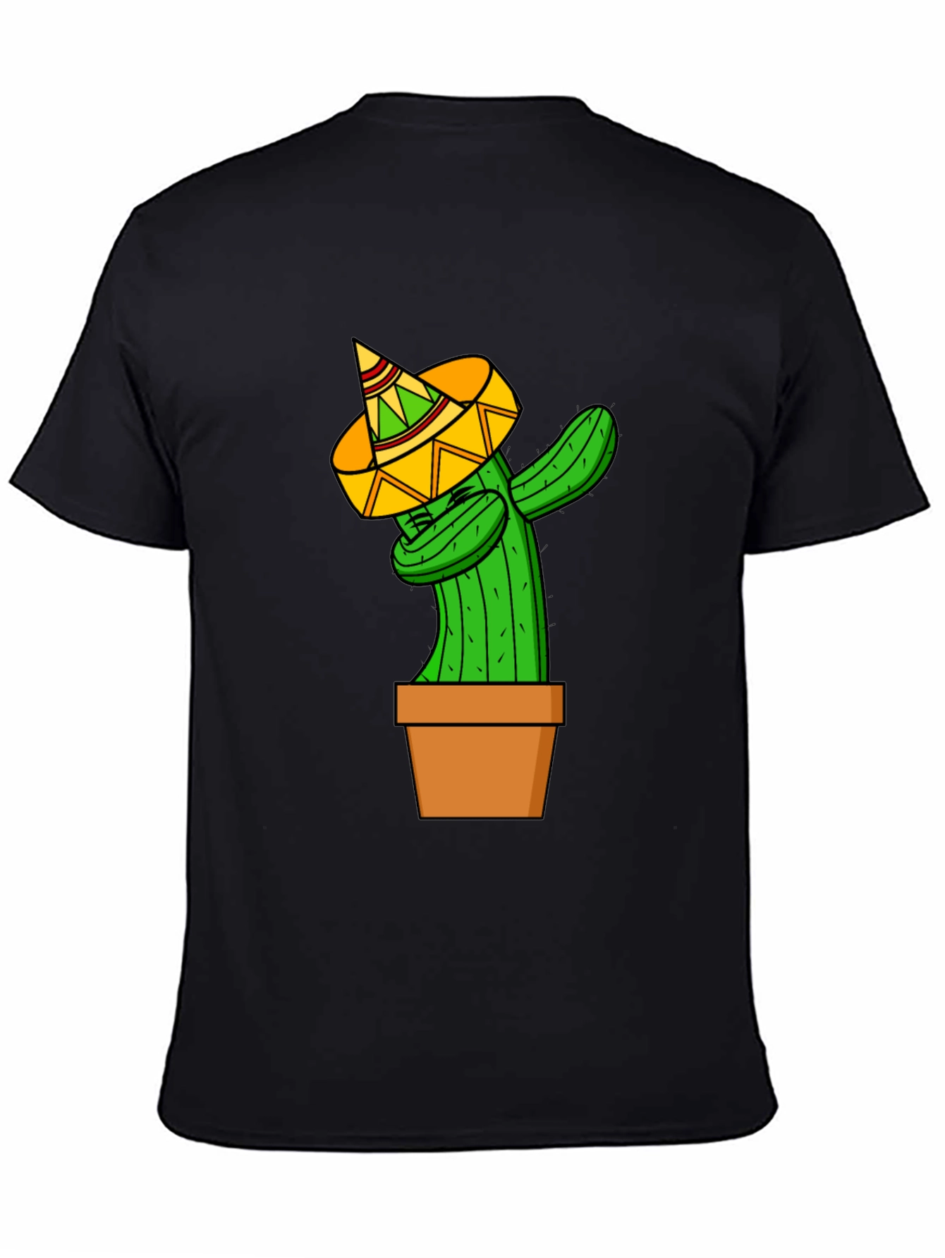 Black Dabbing Cactus T-Shirt - Funny Graphic Tee view 4