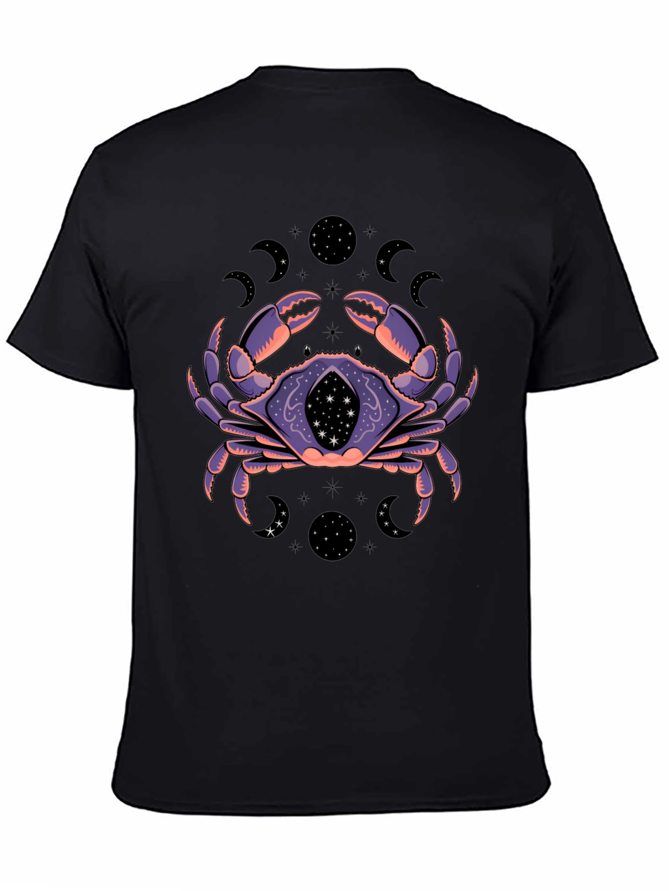 Black Mystic Crab Graphic T-Shirt - Zodiac Tee view 4