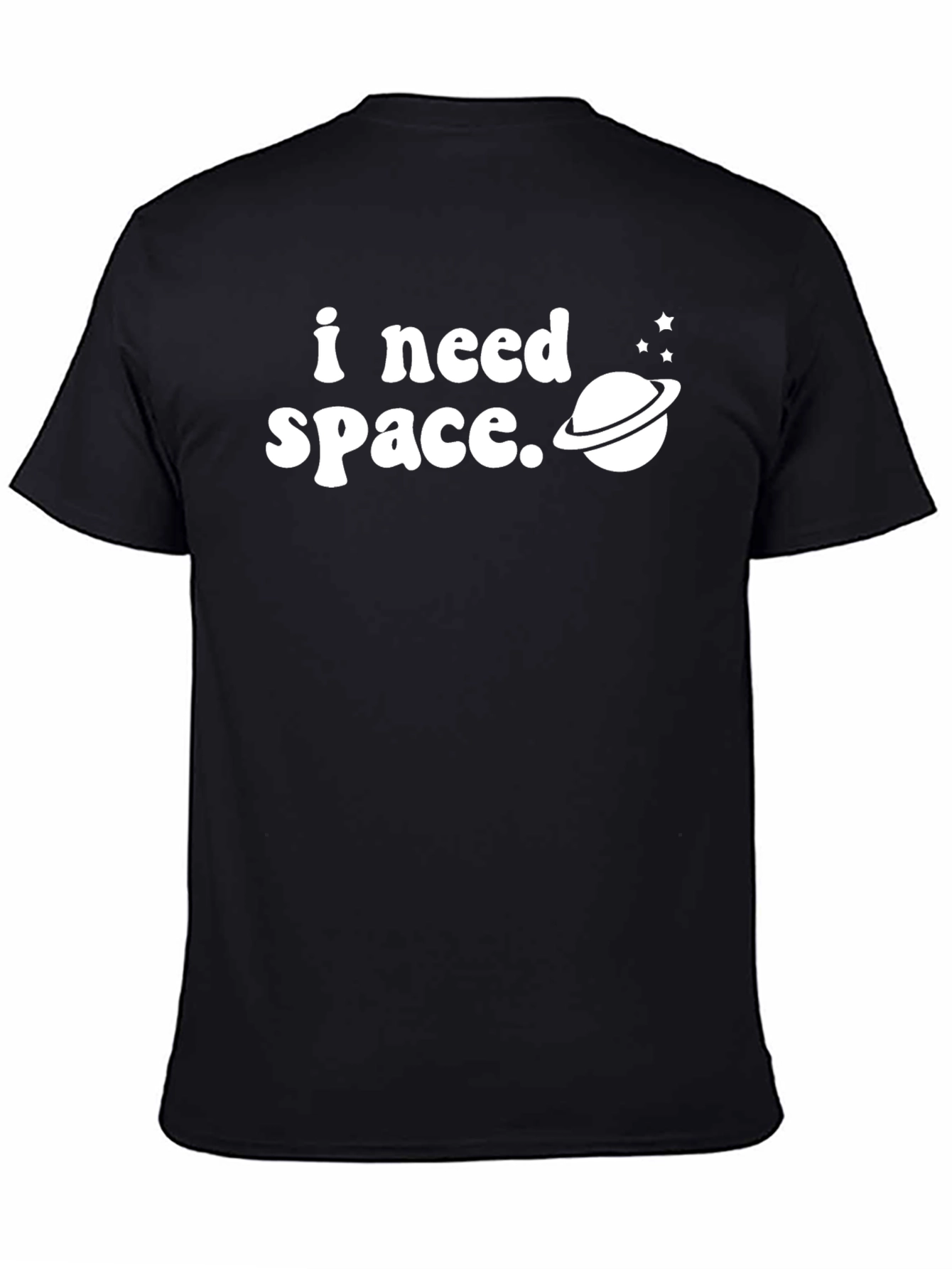 Black I Need Space Graphic Tee - Black T-Shirt view 4